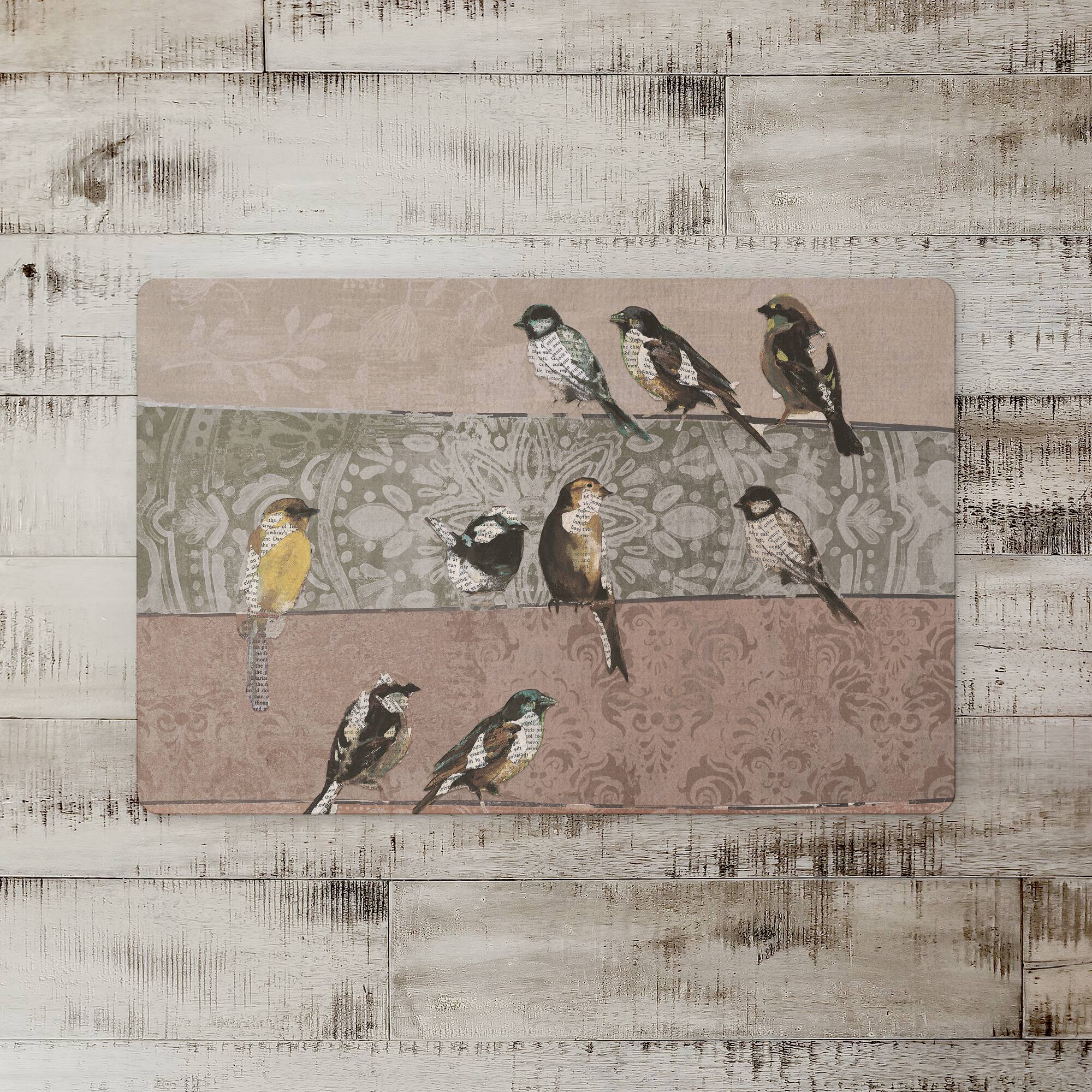 Collage Bird Patchwork 18" x 27" Floor Mat
