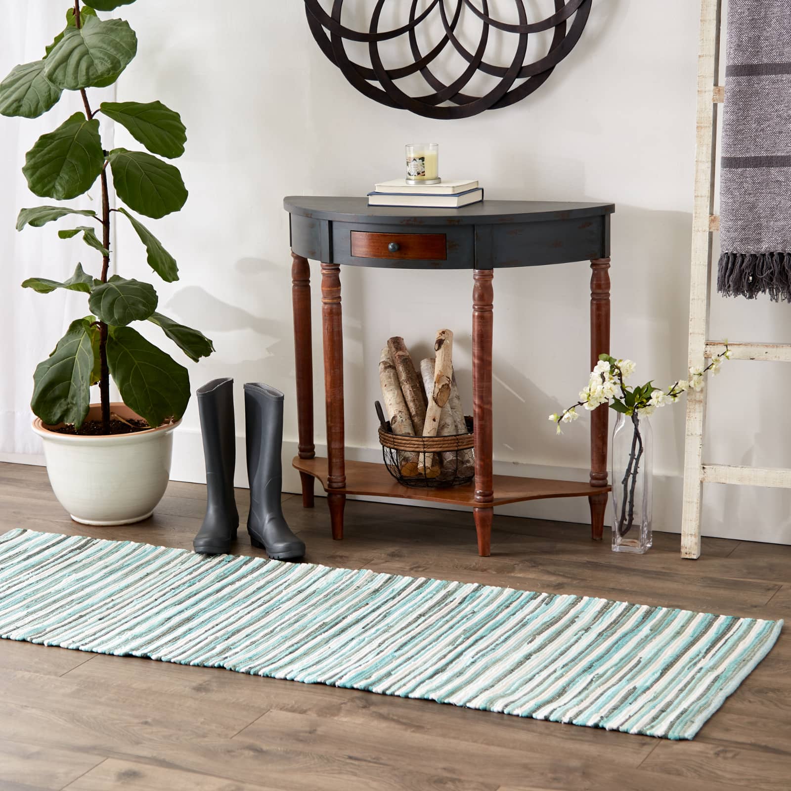 DII® Slim Stripe Cotton Chindi Rug, 2ft. x 6ft.