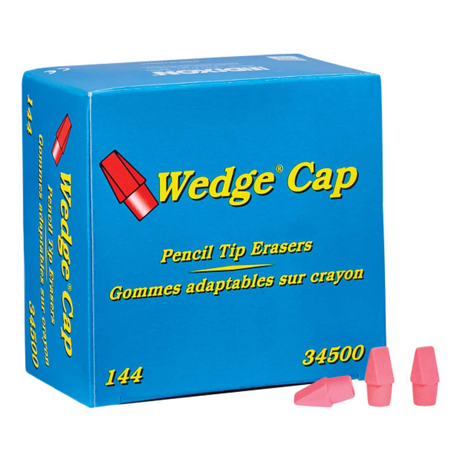 Dixon&#xAE; Wedge&#xAE; Cap Pink Pencil Tip Erasers, 2 Packs of 144