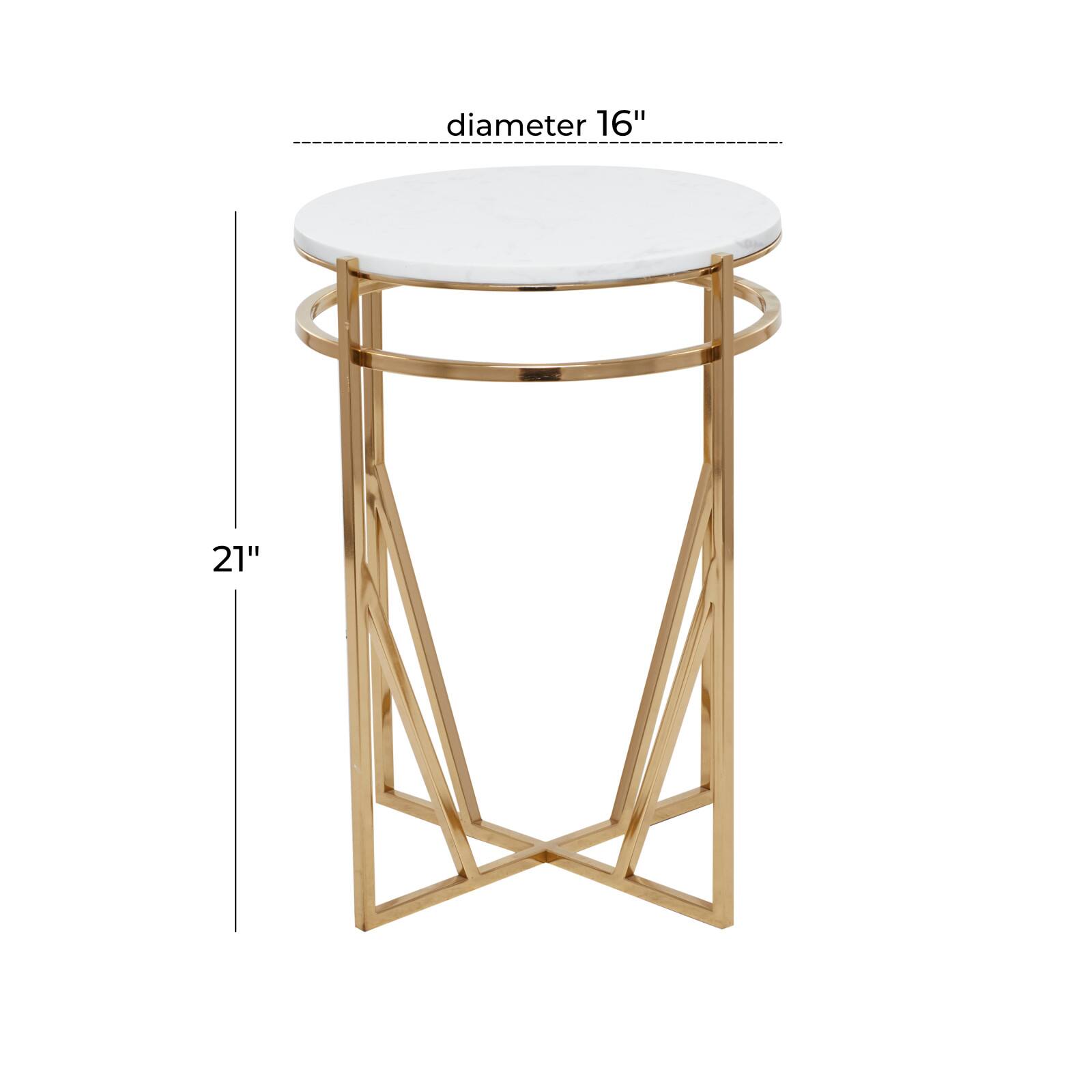 21" Gold Iron Contemporary Accent Table