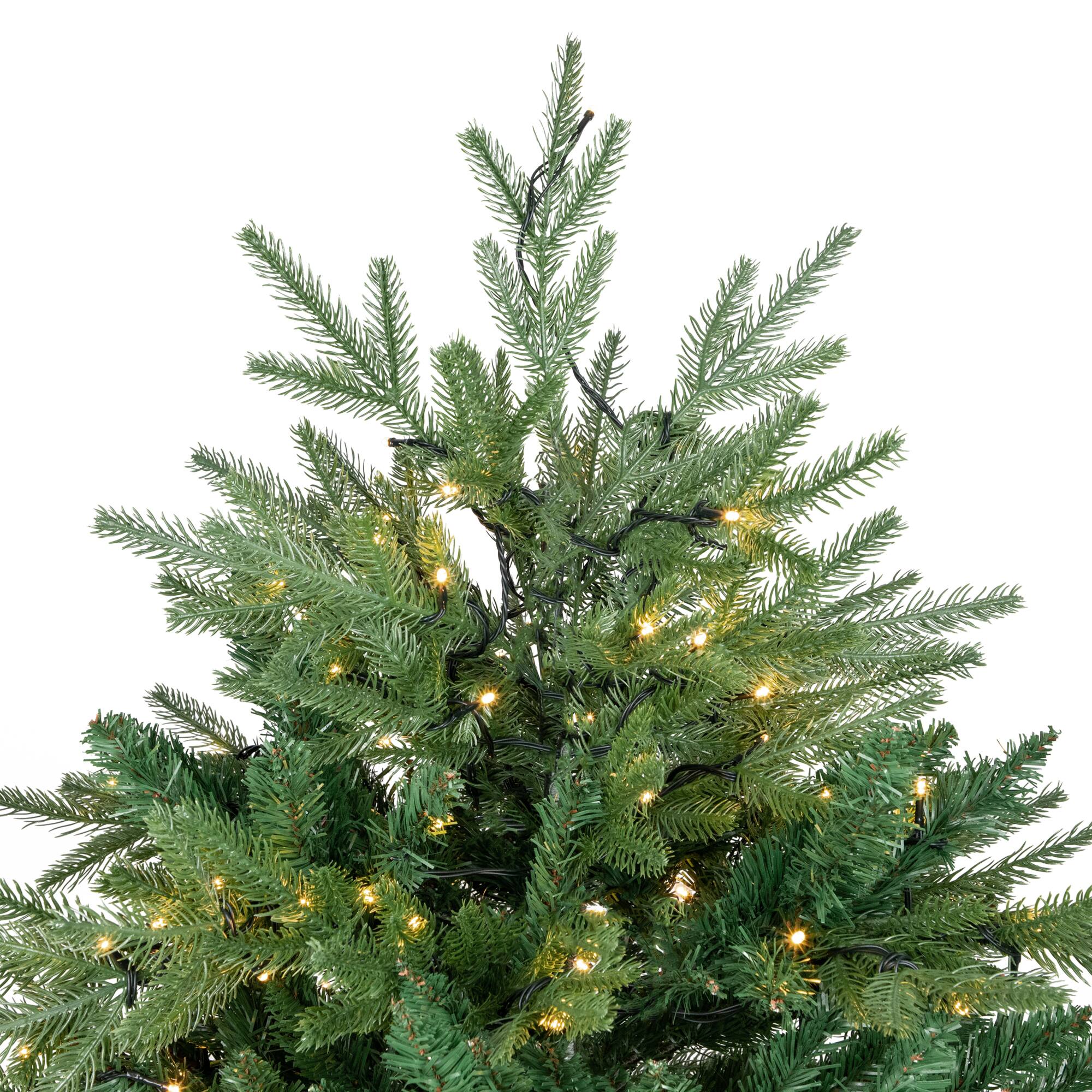 6.5ft. Pre-Lit Juniper Pine Artificial Christmas Tree, Warm White LED Lights