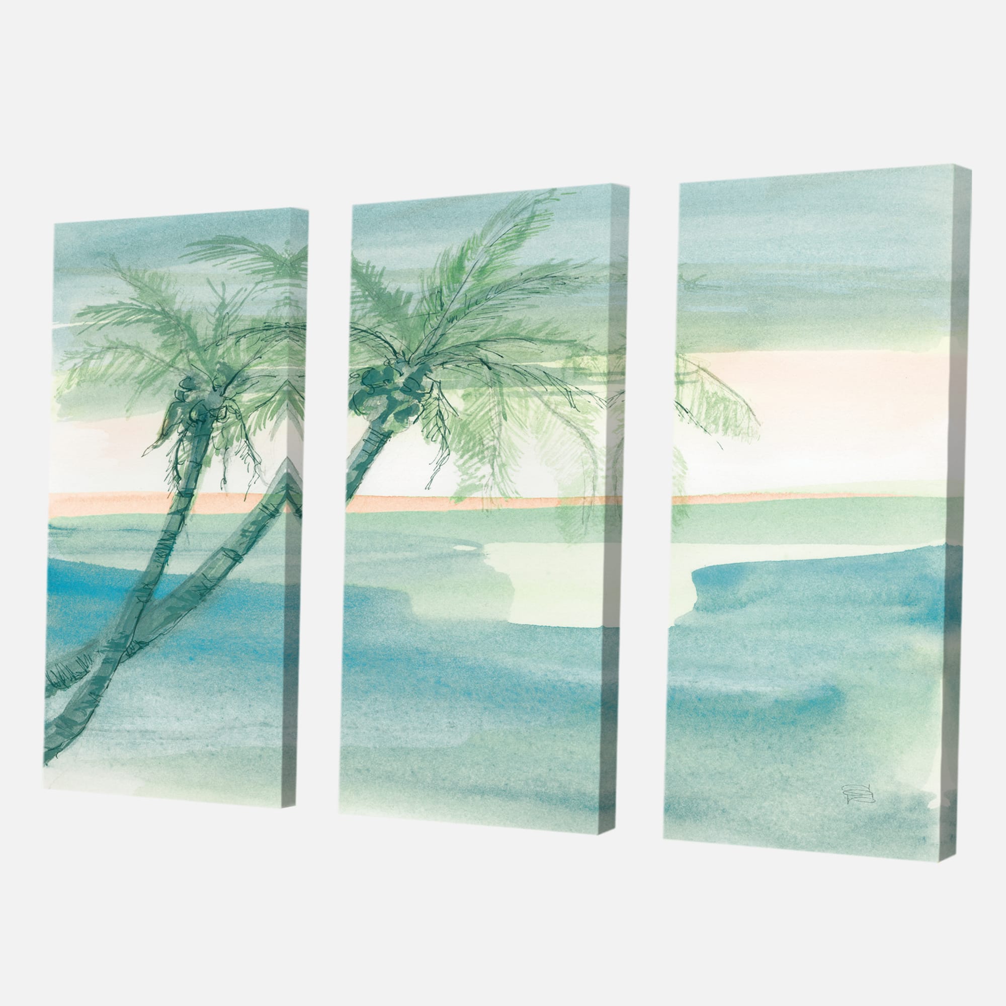 Designart - Peaceful Dusk I Tropical - Tropical Canvas Artwork