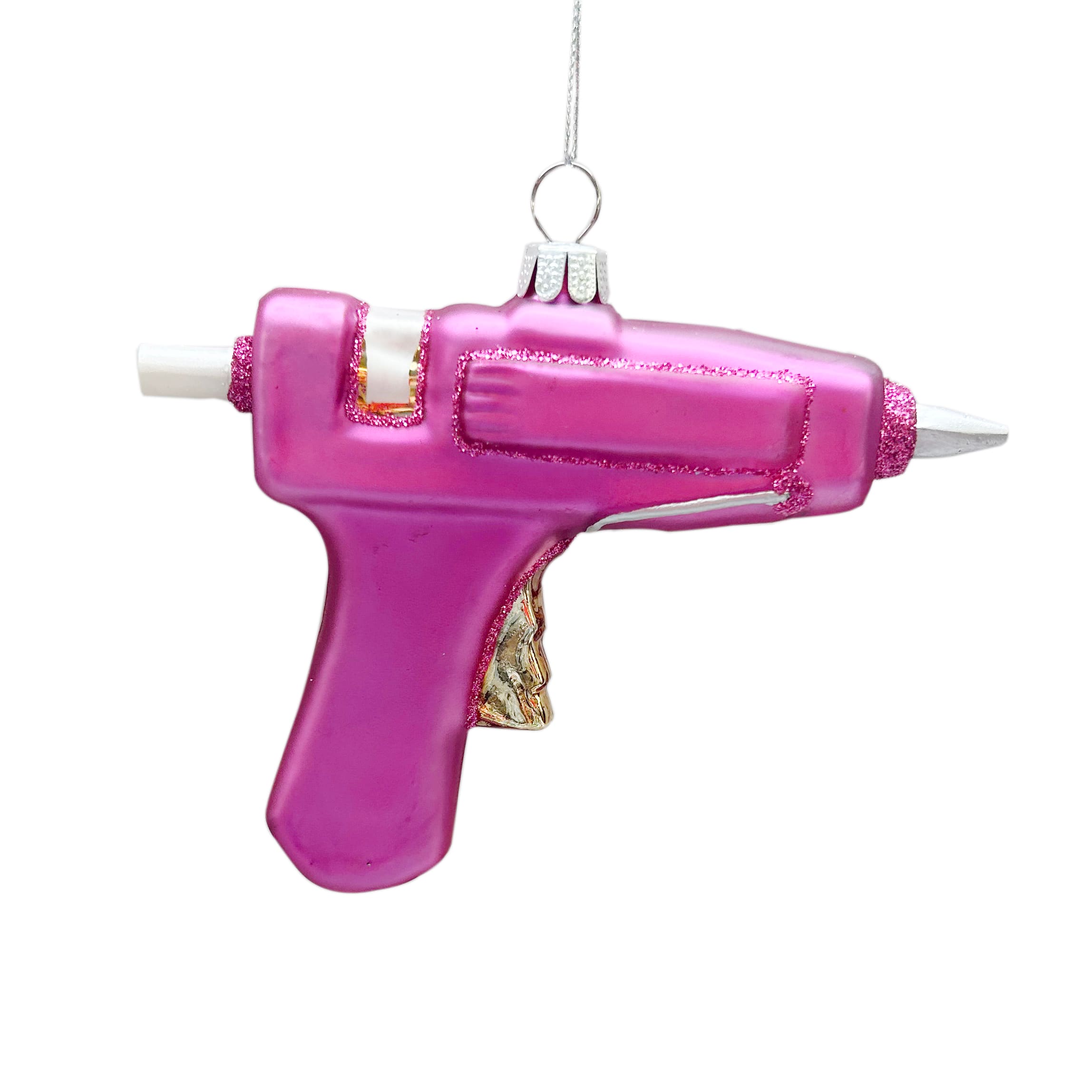 4.5&#x22; Pink Hot Glue Gun Glass Ornament by Ashland&#xAE;