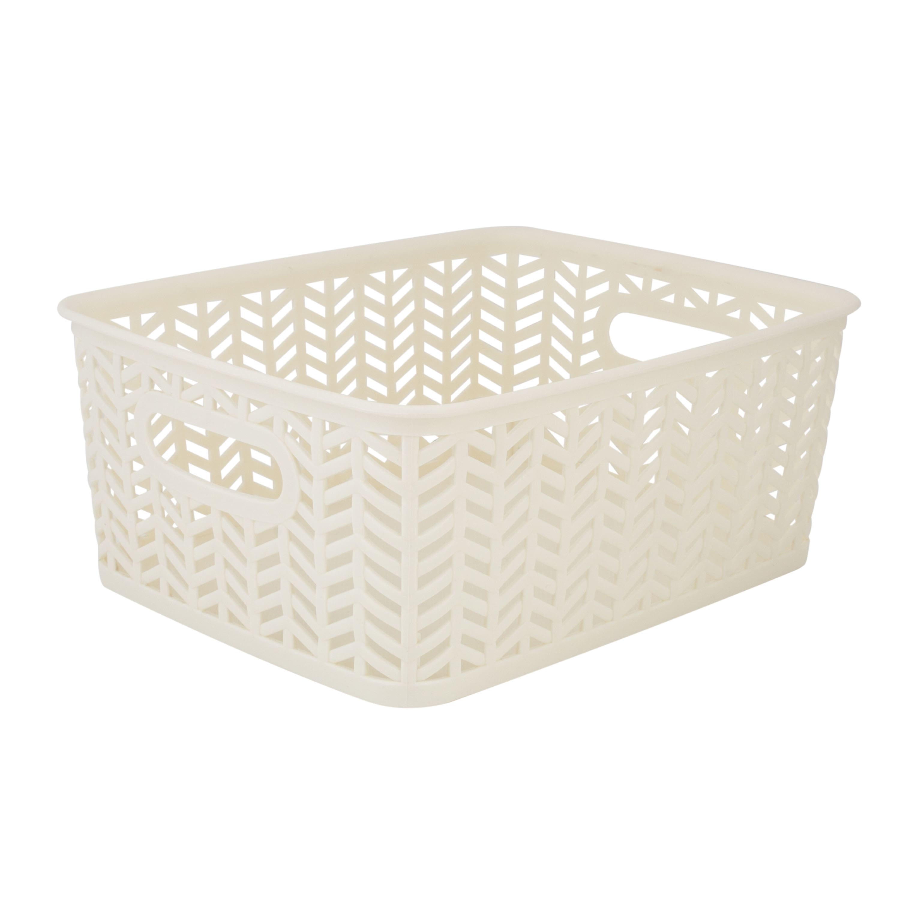 Simplify Small&#xA0;Herringbone Storage Basket, 3ct.