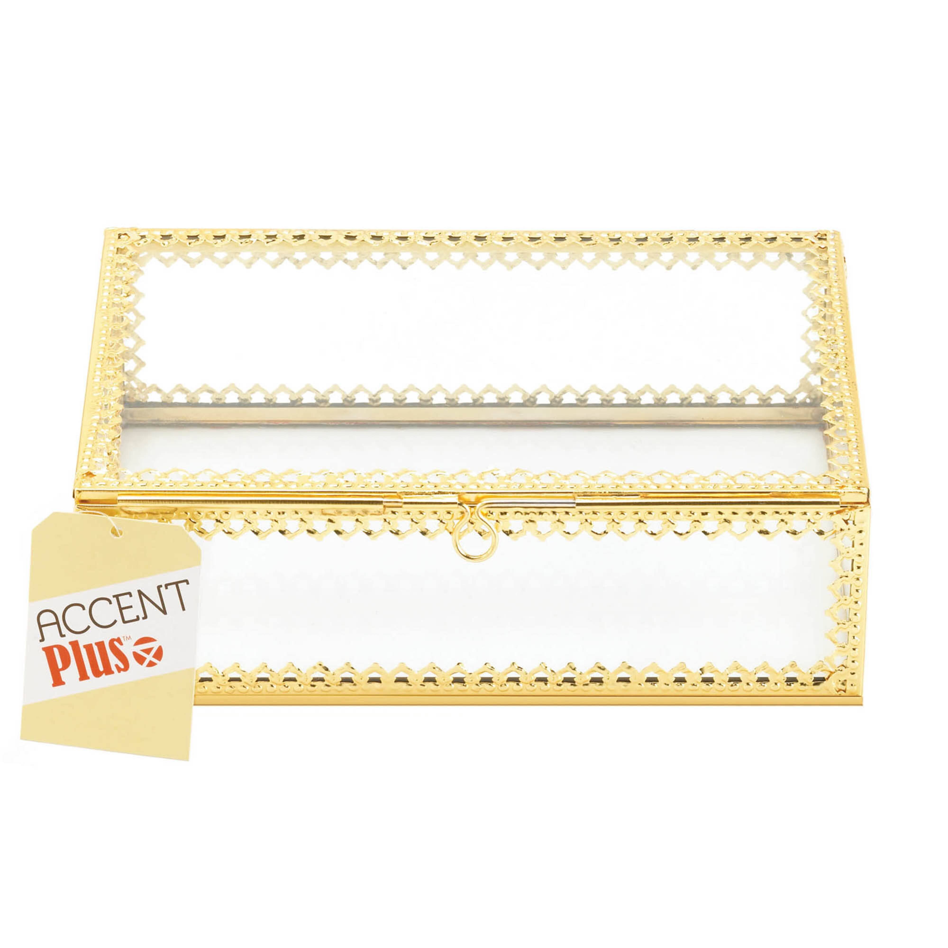 3&#x22; Gold Motif Jewelry Box