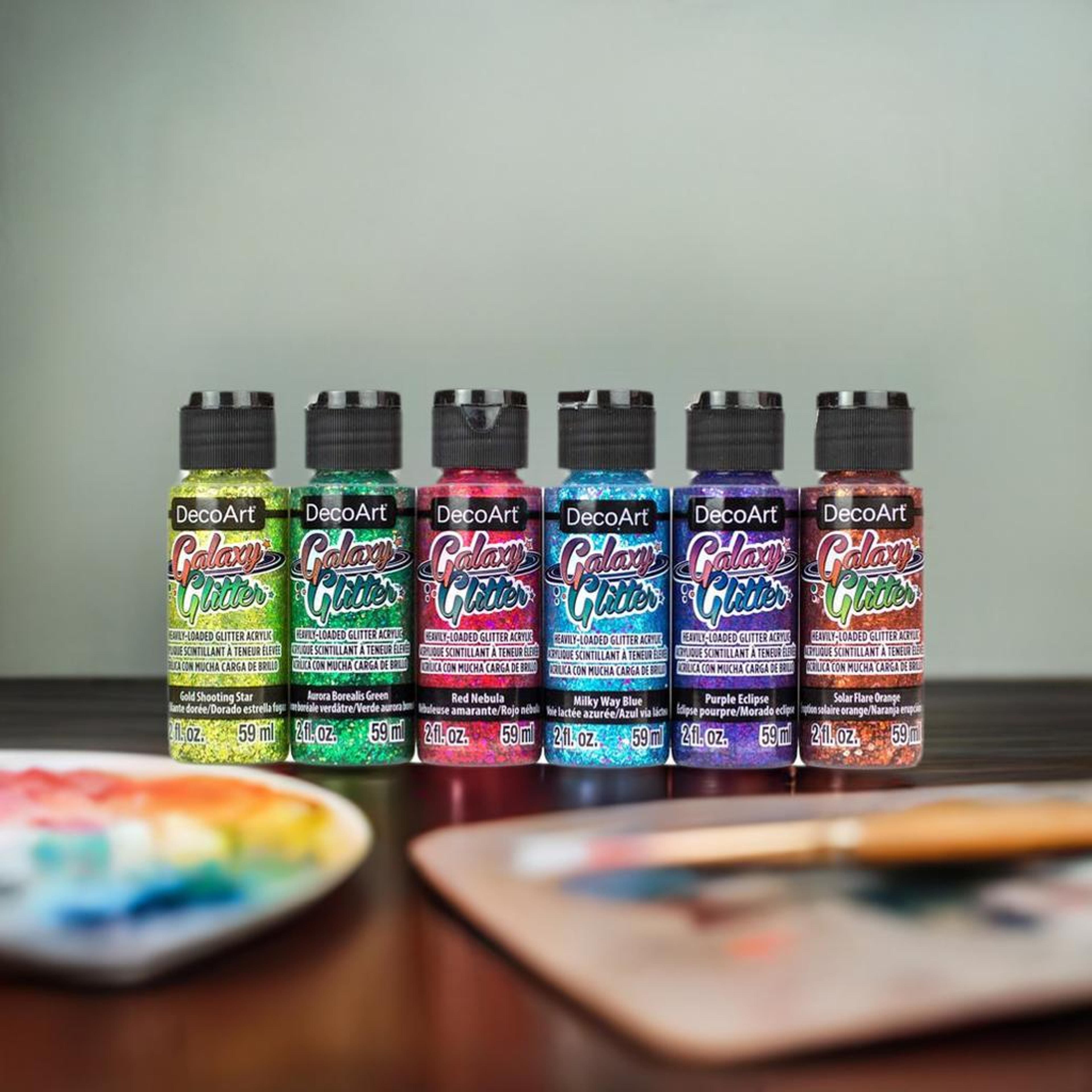 DecoArt® Galaxy Glitter™ 6 Color Rainbow Paint Set