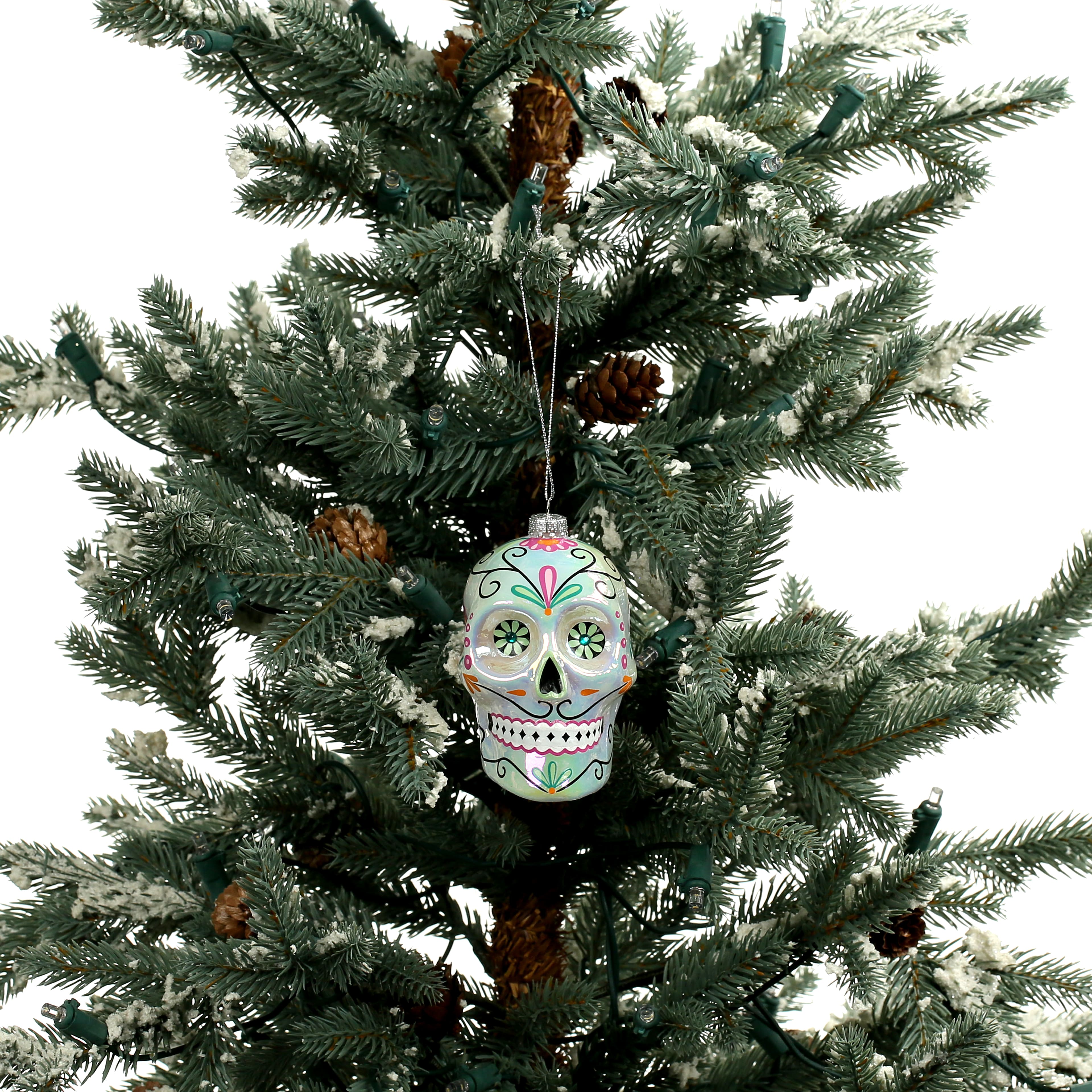 3.5&#x22; White Glass Skull Ornament by Ashland&#xAE;