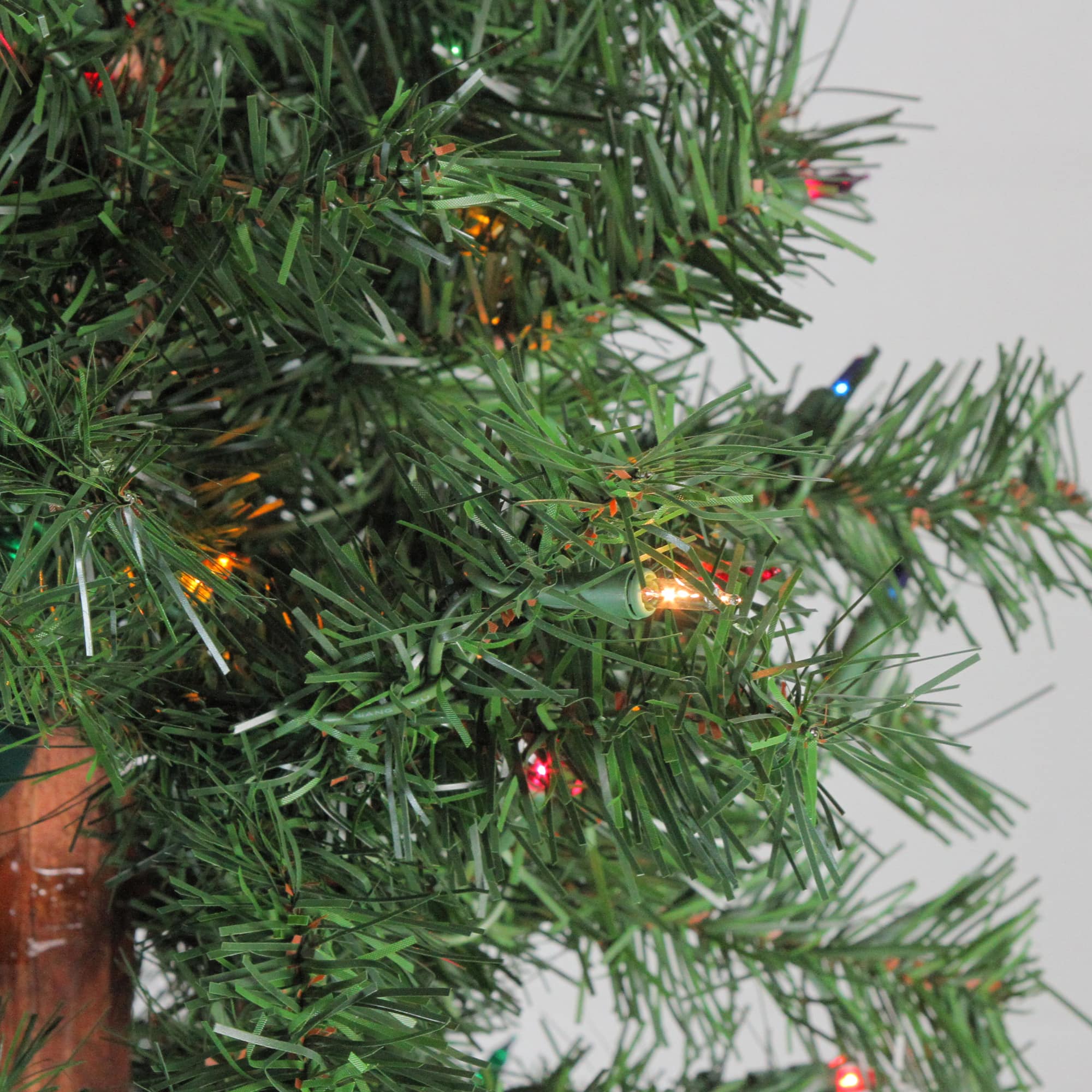 3 Pack Pre-Lit Woodland Alpine Artificial Christmas Trees, Multicolor Lights