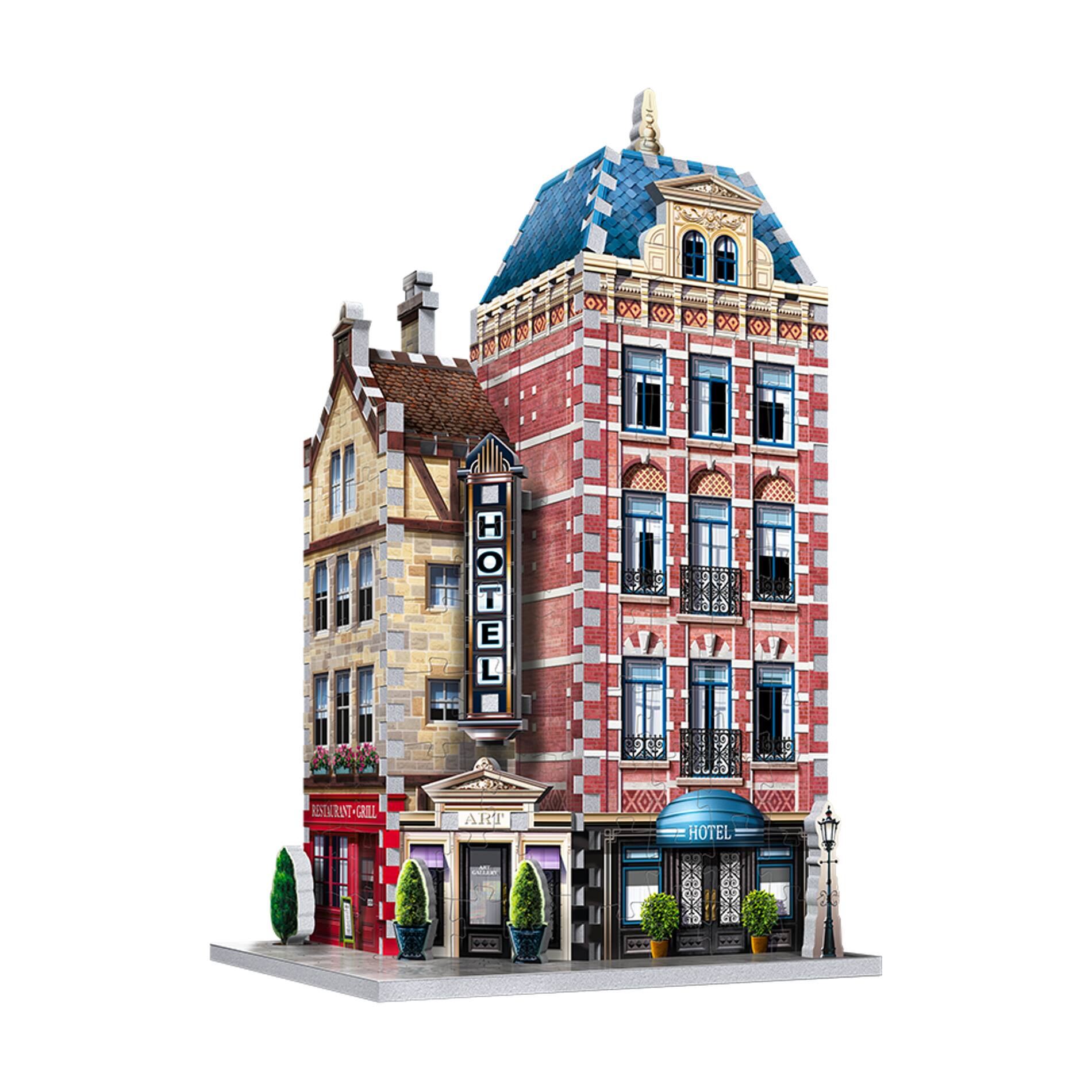 Urbania Collection - 4 3D Puzzles: Hotel, Cinema, Cafe, and Fire Station: 1165 Pcs