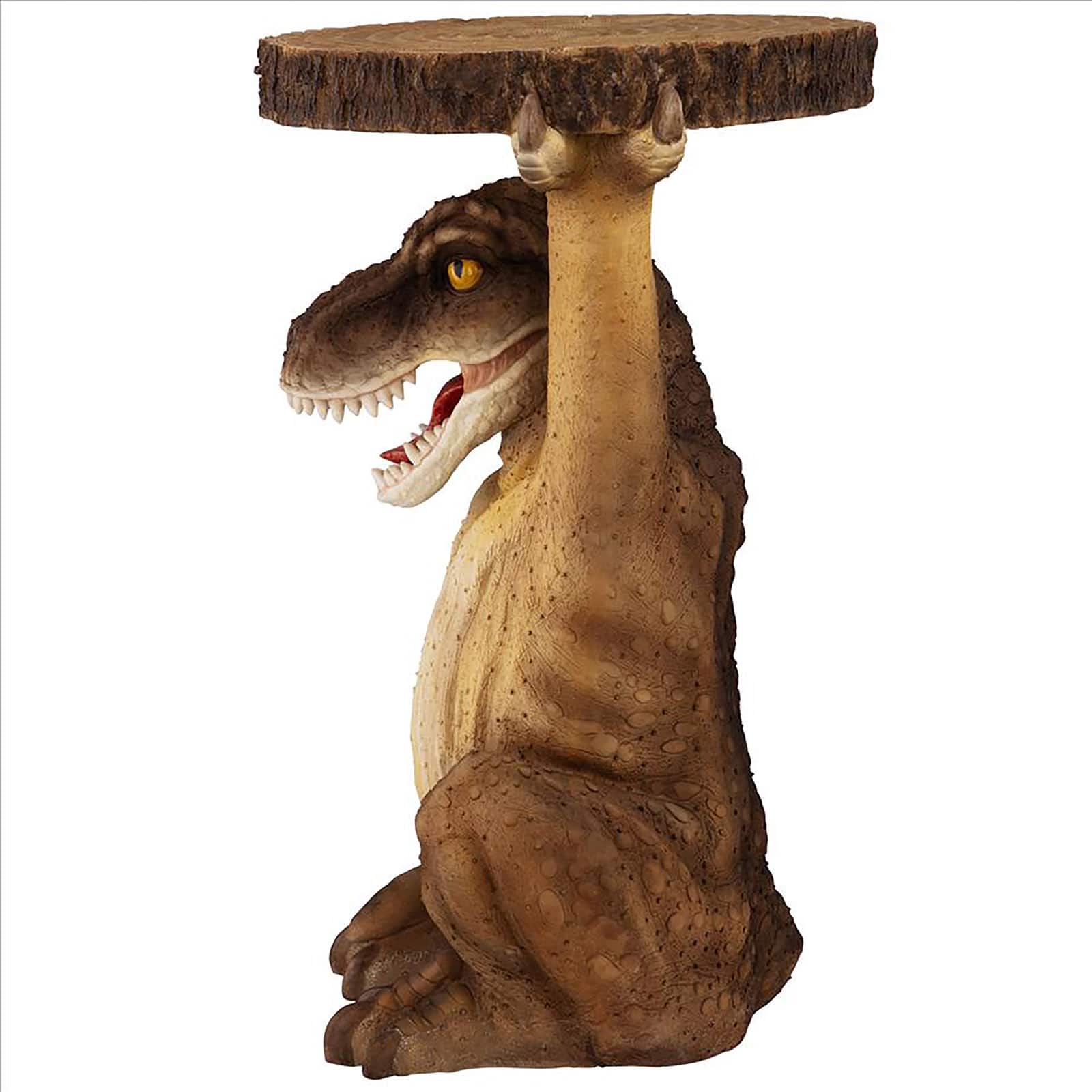 Design Toscano 20&#x22; Tyrant T-Rex Sculptural Dinosaur Side Table