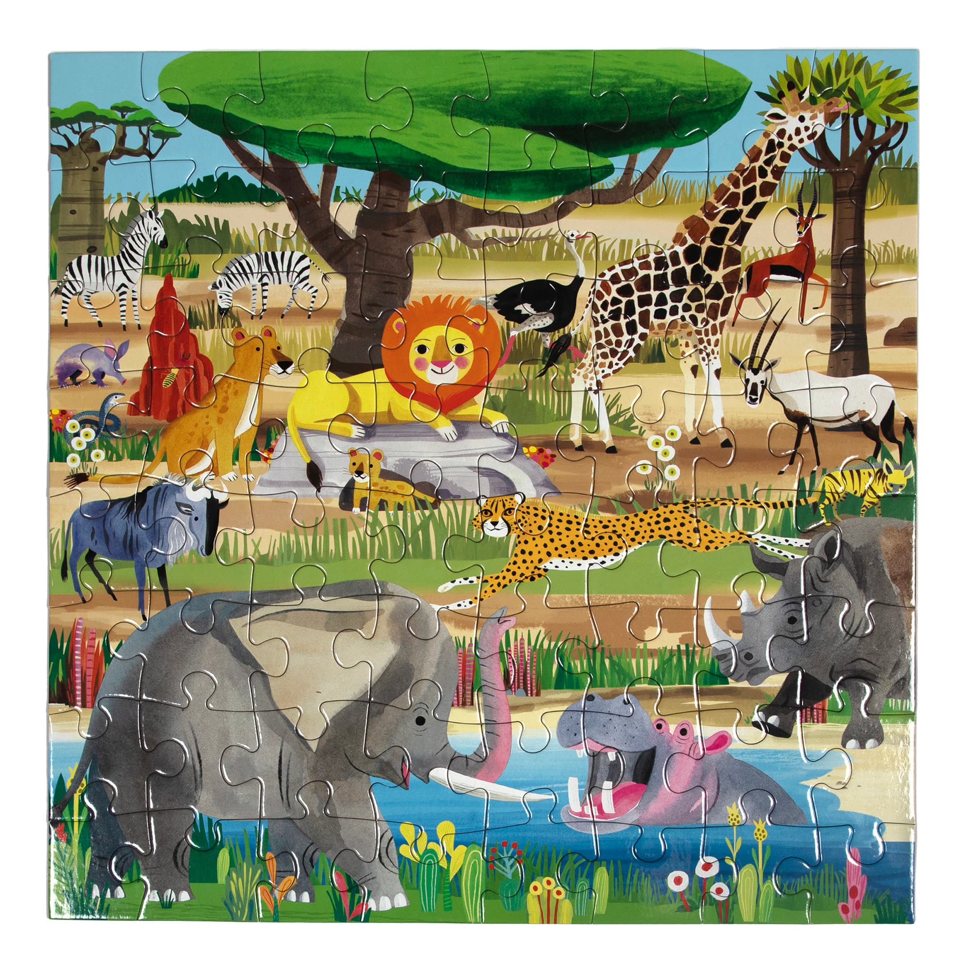 eeBoo Savanna 64 Piece Jigsaw Puzzle