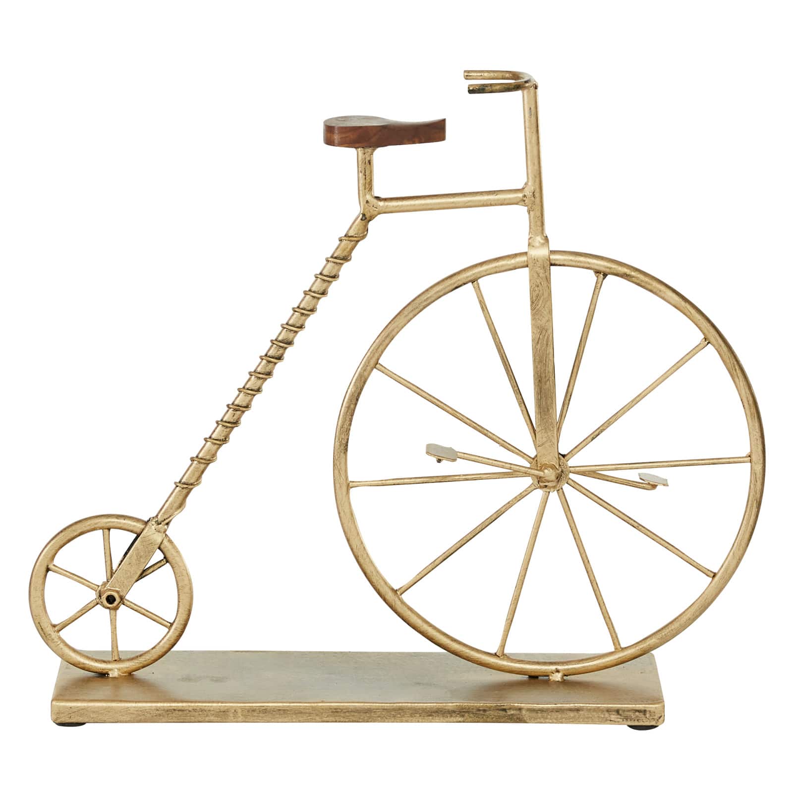 17" Gold Metal Traditional Bicycle Sculpture