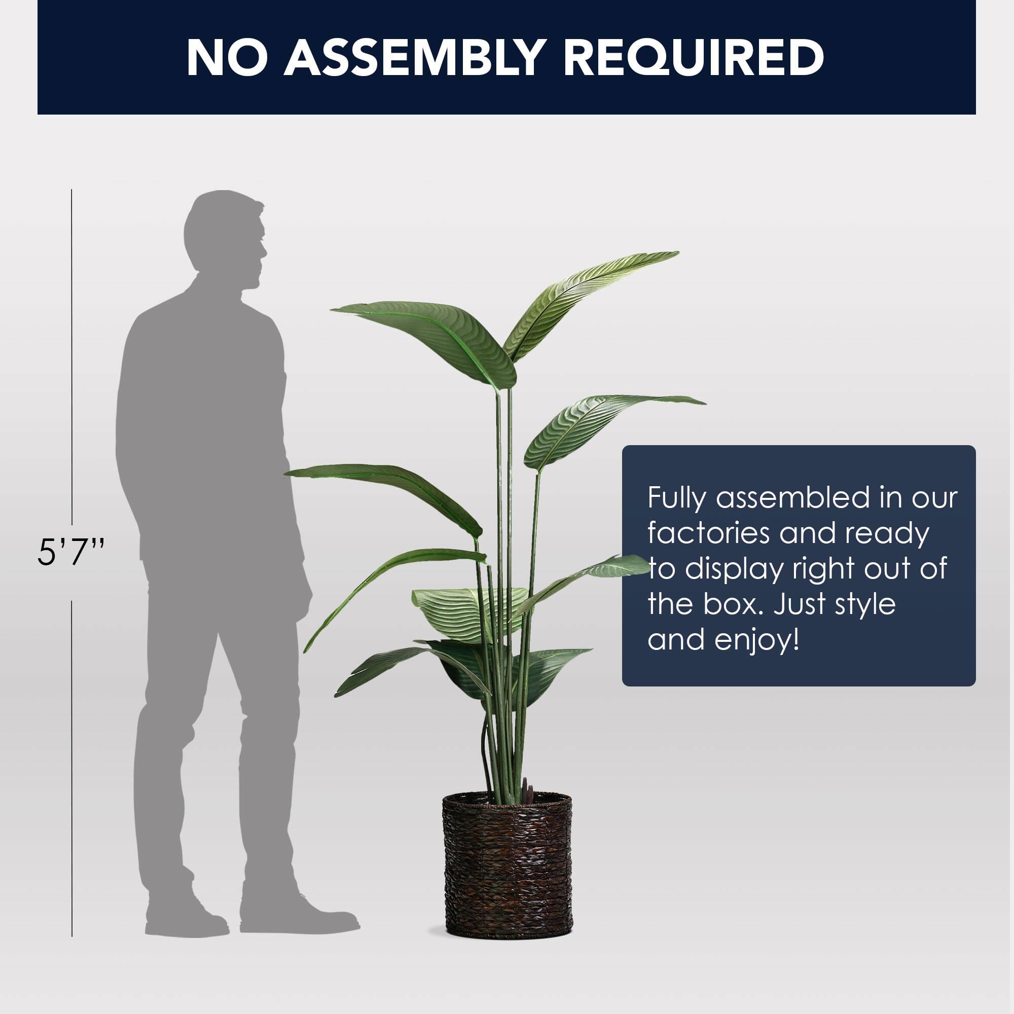 American Art Decor 5ft. Banana Palm Tree in Woven Basket