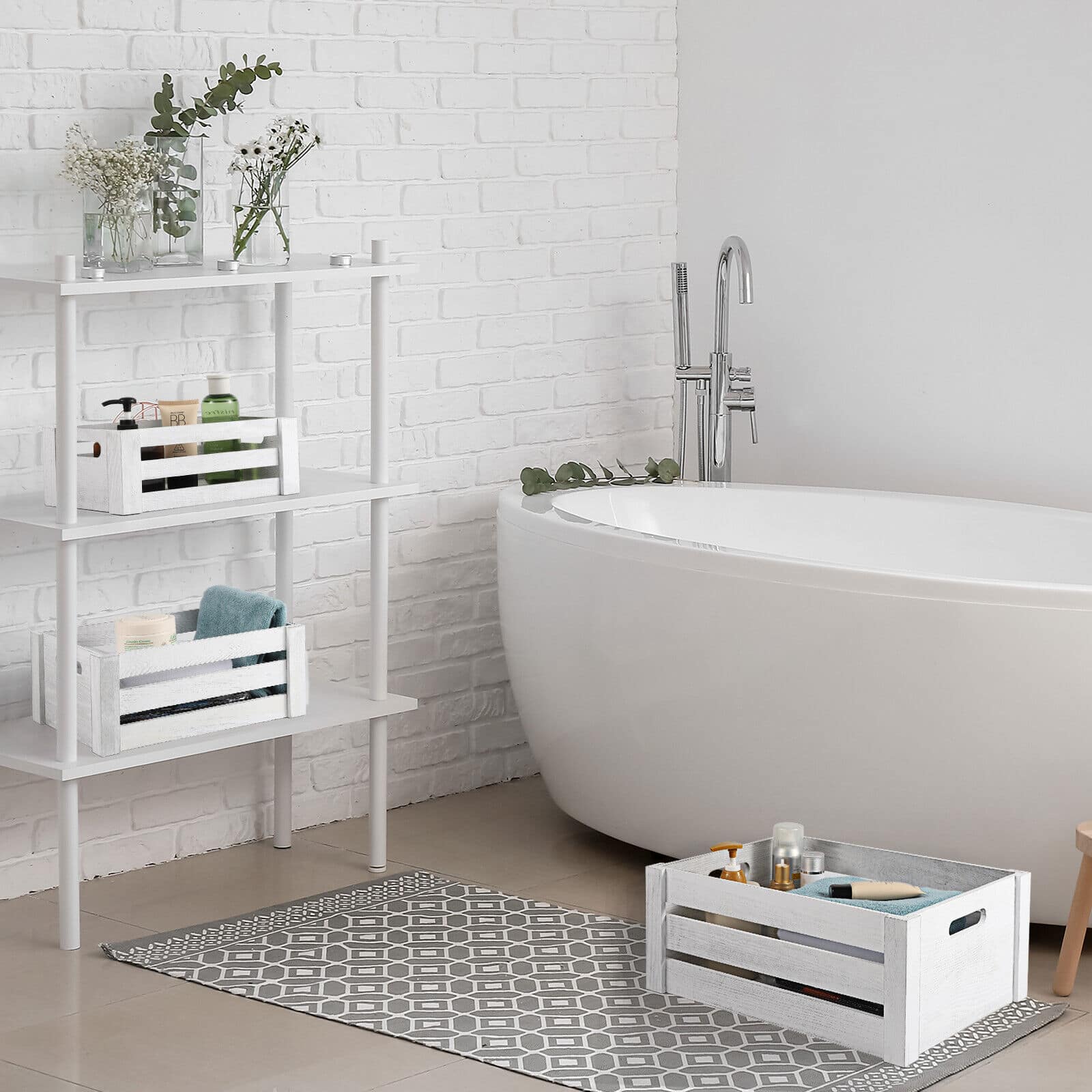 NEX™ Distressed Wood Storage Containers Display Risers Set