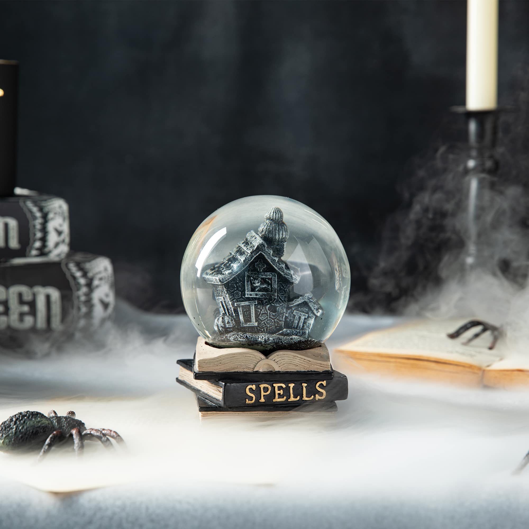 Glitzhome® 5" Halloween Haunted House Water Globe