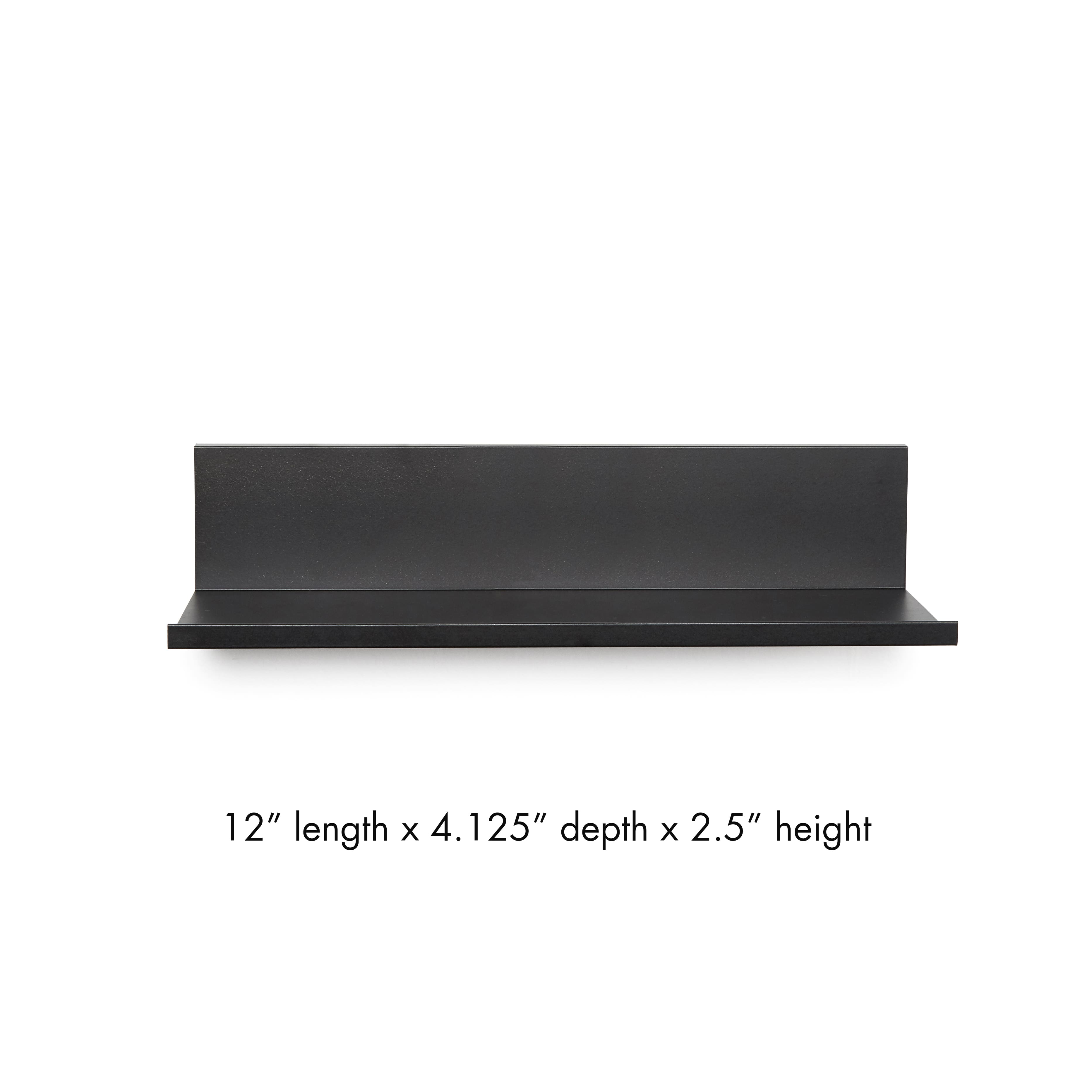 Hangz™ Black No Stud 4" Depth Floating Shelf