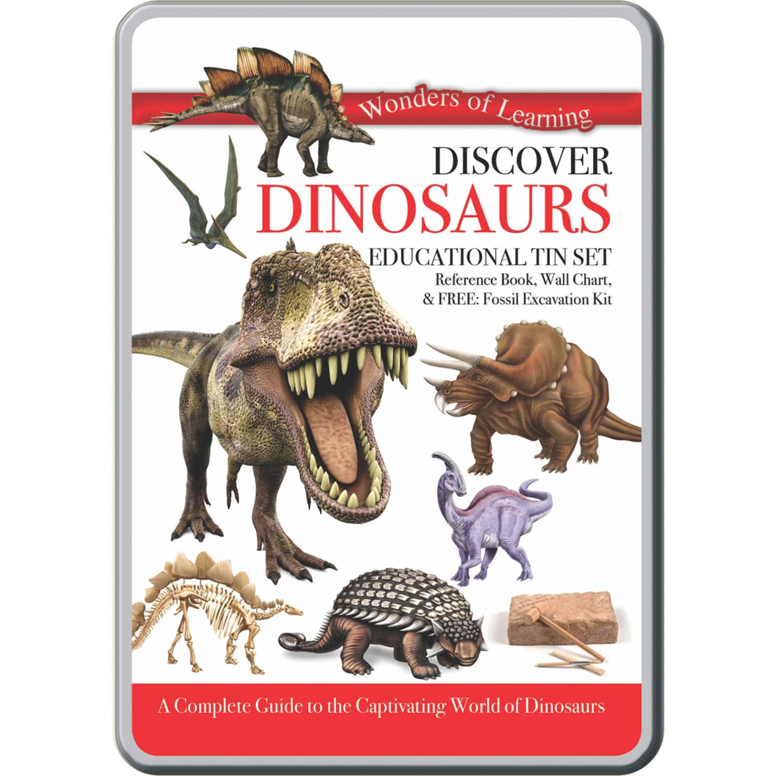 Wonders of Learning Discover Dinosaurs Educational Tin Set