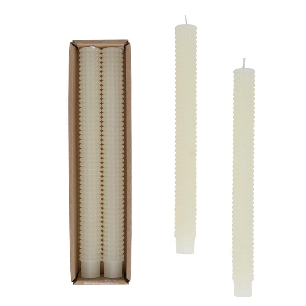 Hello Honey&#xAE; 10&#x22; Unscented Hobnail Taper Candles In Box Set