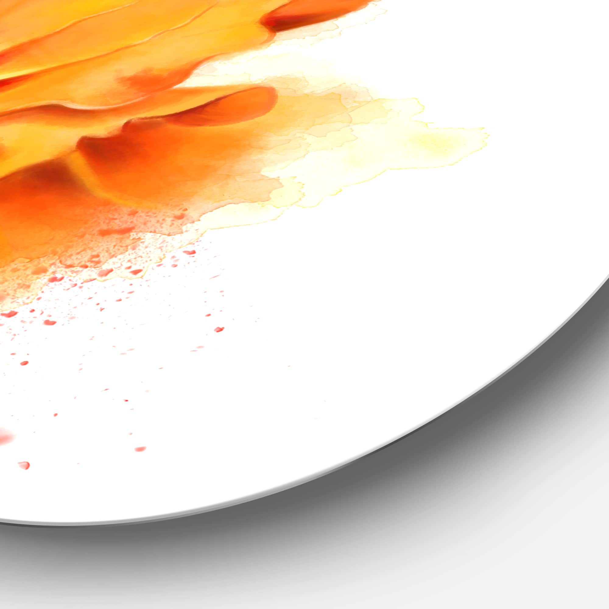 Designart - Beautiful Yellow Flower Watercolor&#x27; Disc Flowers Large Metal Circle Wall Artwork