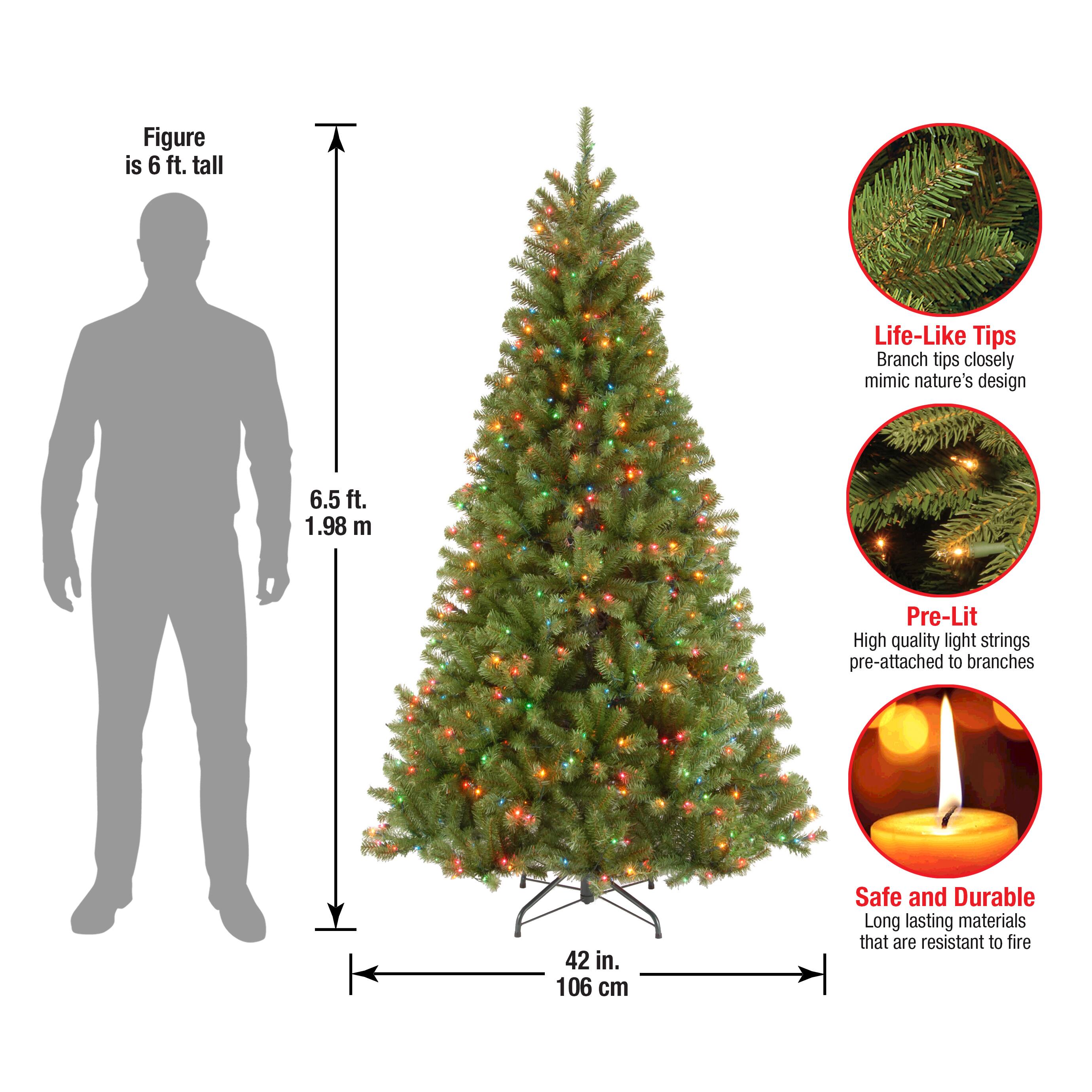 6.5ft. Pre-Lit North Valley™ Spruce Medium Artificial Christmas Tree, Multicolor Lights
