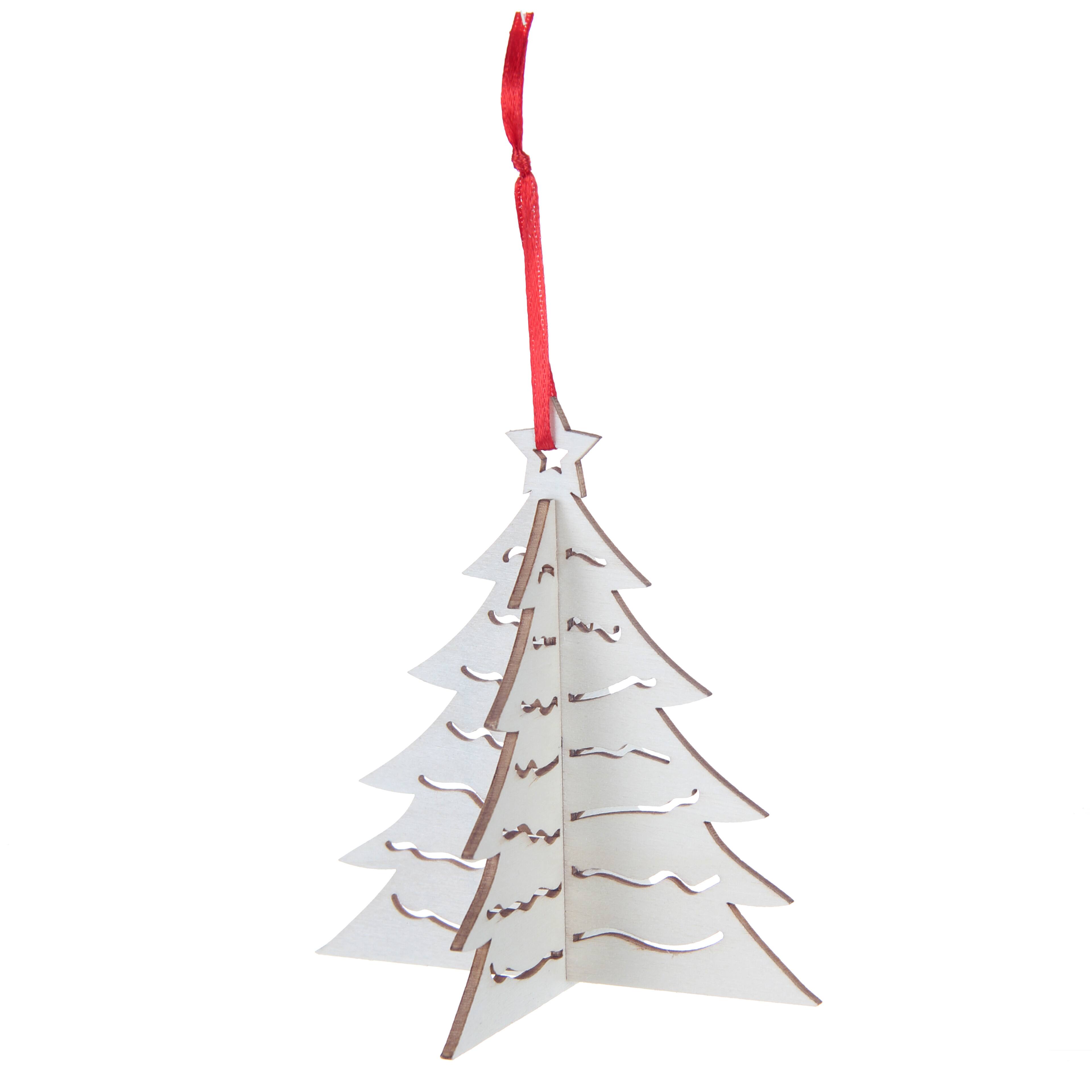Ornement d&#x2019;arbre de No&#xEB;l de 10 cm en latte de contreplaqu&#xE9; non fini &#xE0; d&#xE9;corer soi-m&#xEA;me de Make Market