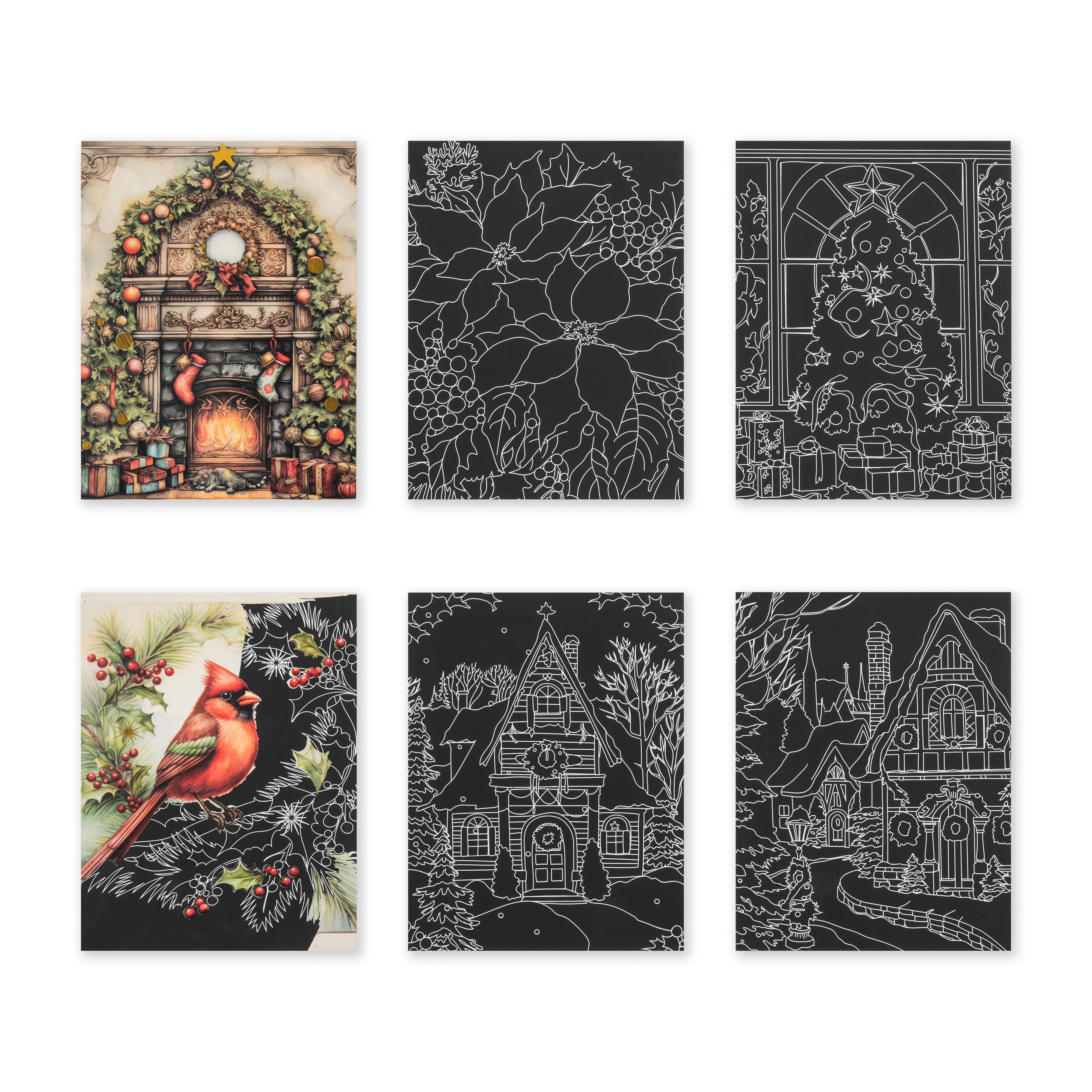 Brea Reese&#x2122; 6&#x22; x 8&#x22; Old Timey Christmas Scratch Art Paper Pad