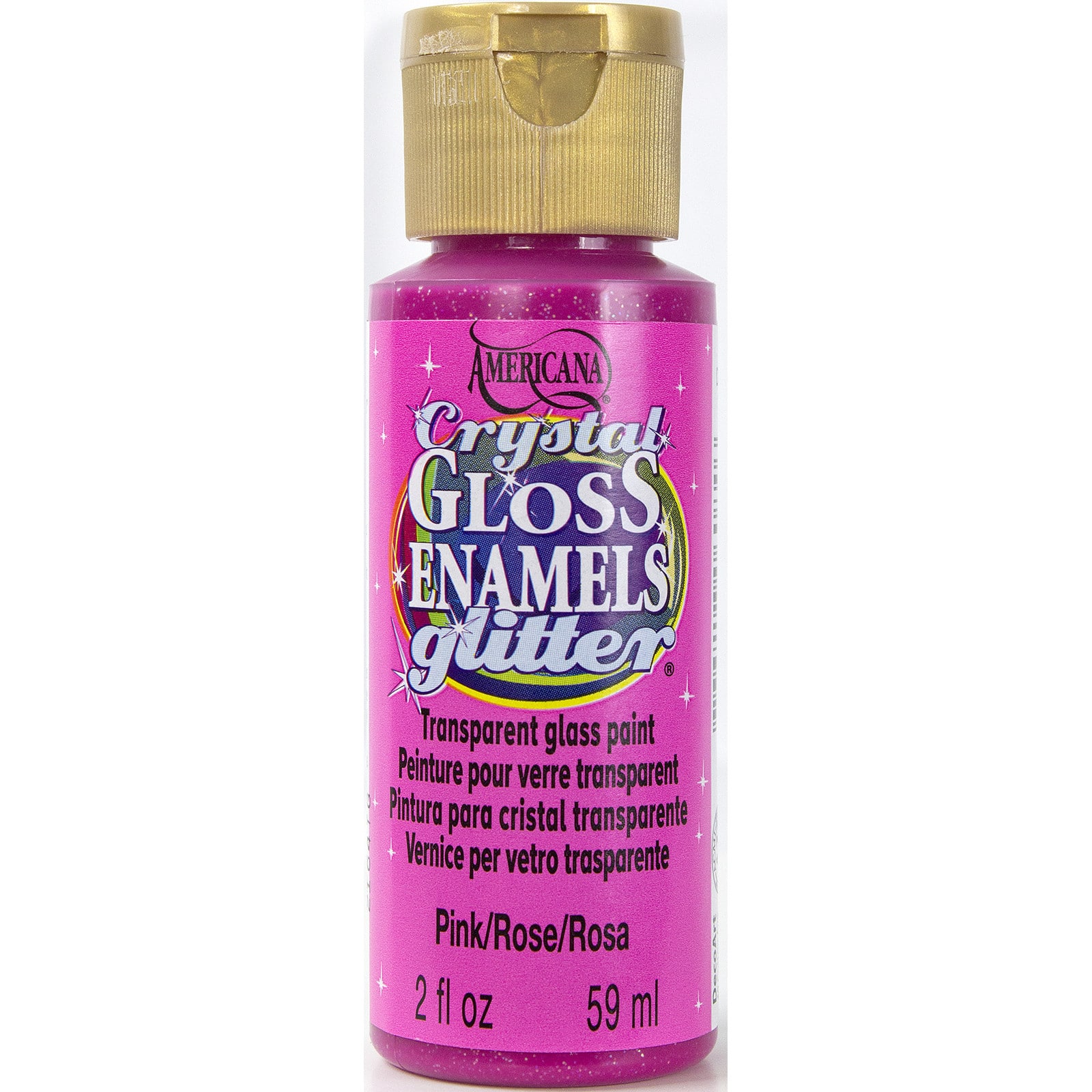 DecoArt® Americana® Gloss Enamels Crystal Glitter Pink Acrylic Paint, 2oz.