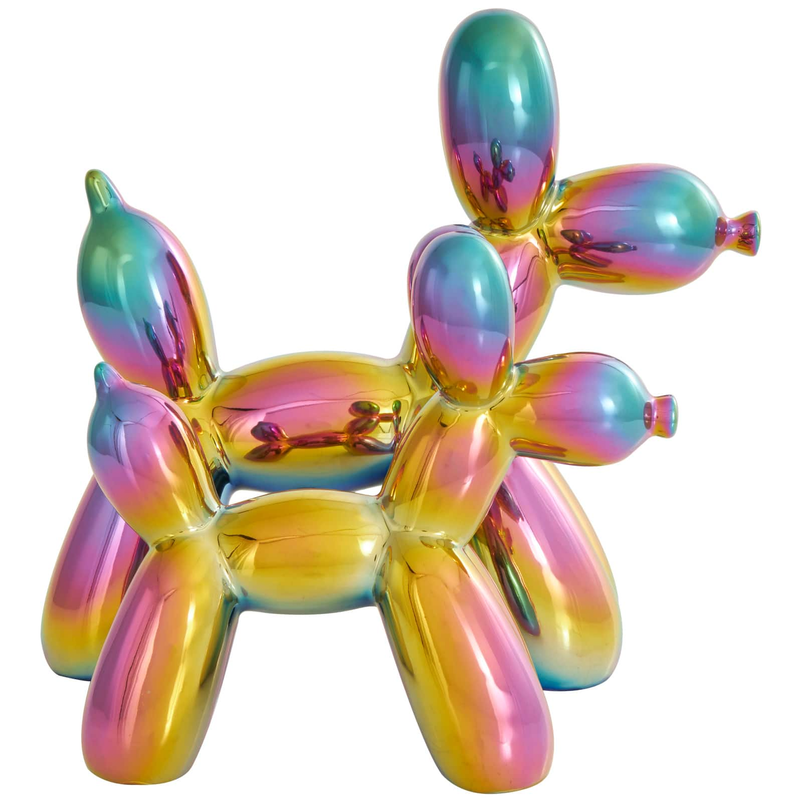 Multicolor Ceramic Dog Balloon Sculpture Set