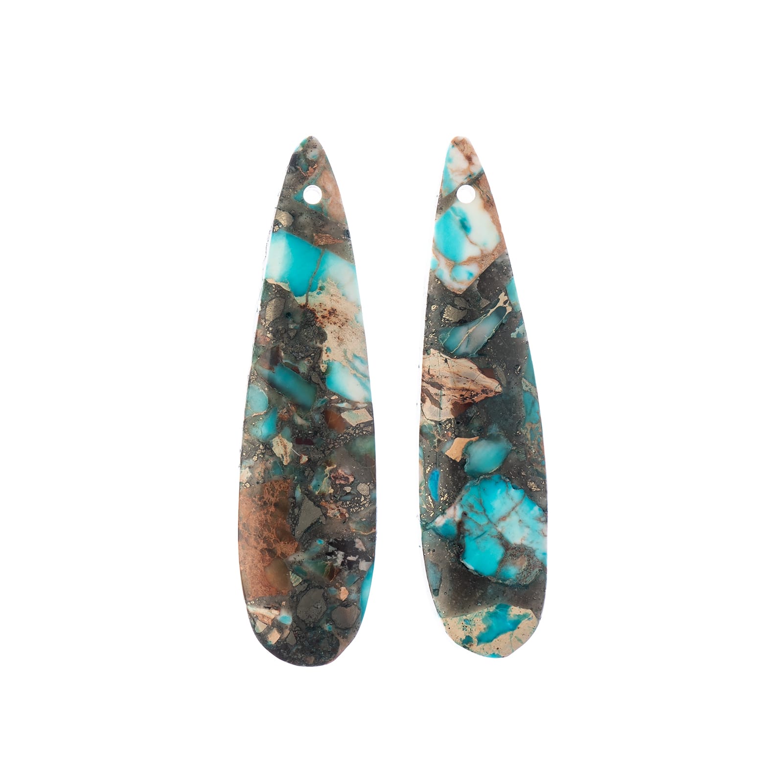 John Bead Earth’s Jewels Imperial Jasper Teardrop Pendant Slices, 2ct.