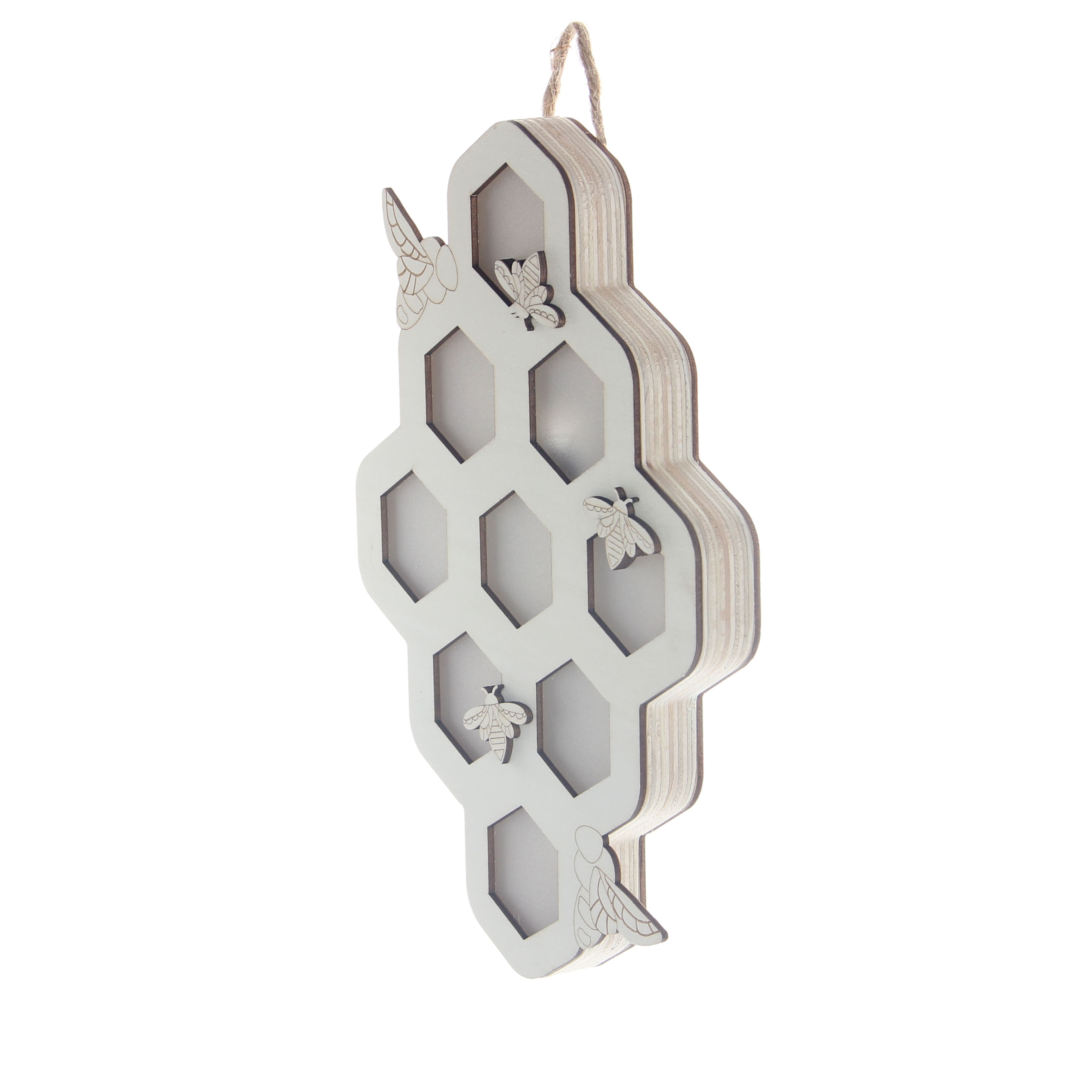 10&#x22; Beehive &#x26; Bees DIY LED Plywood D&#xE9;cor by Make Market&#xAE;