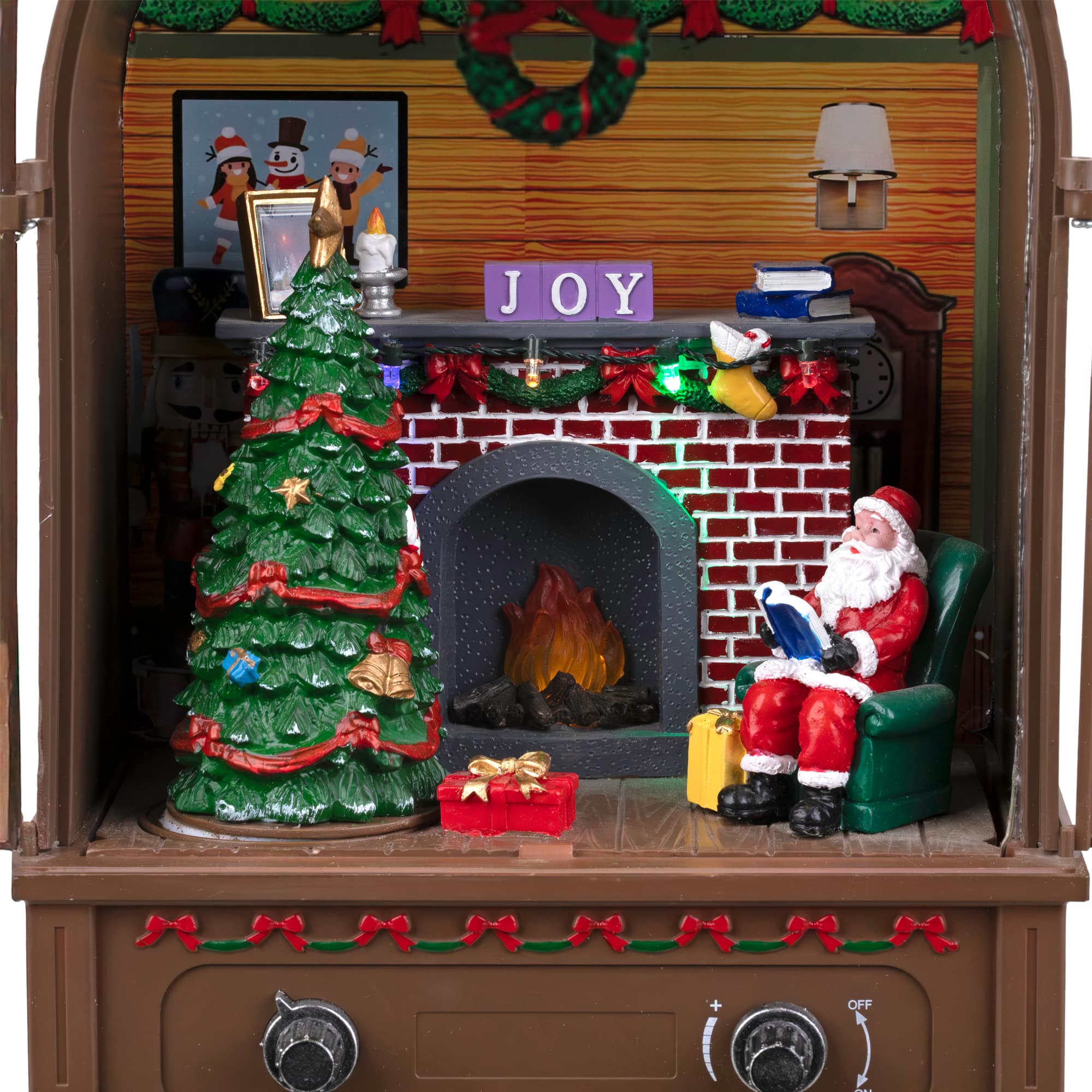 LED Lighted and Musical Retro Radio with Santa Scene Christmas Decoration - 12.5"
