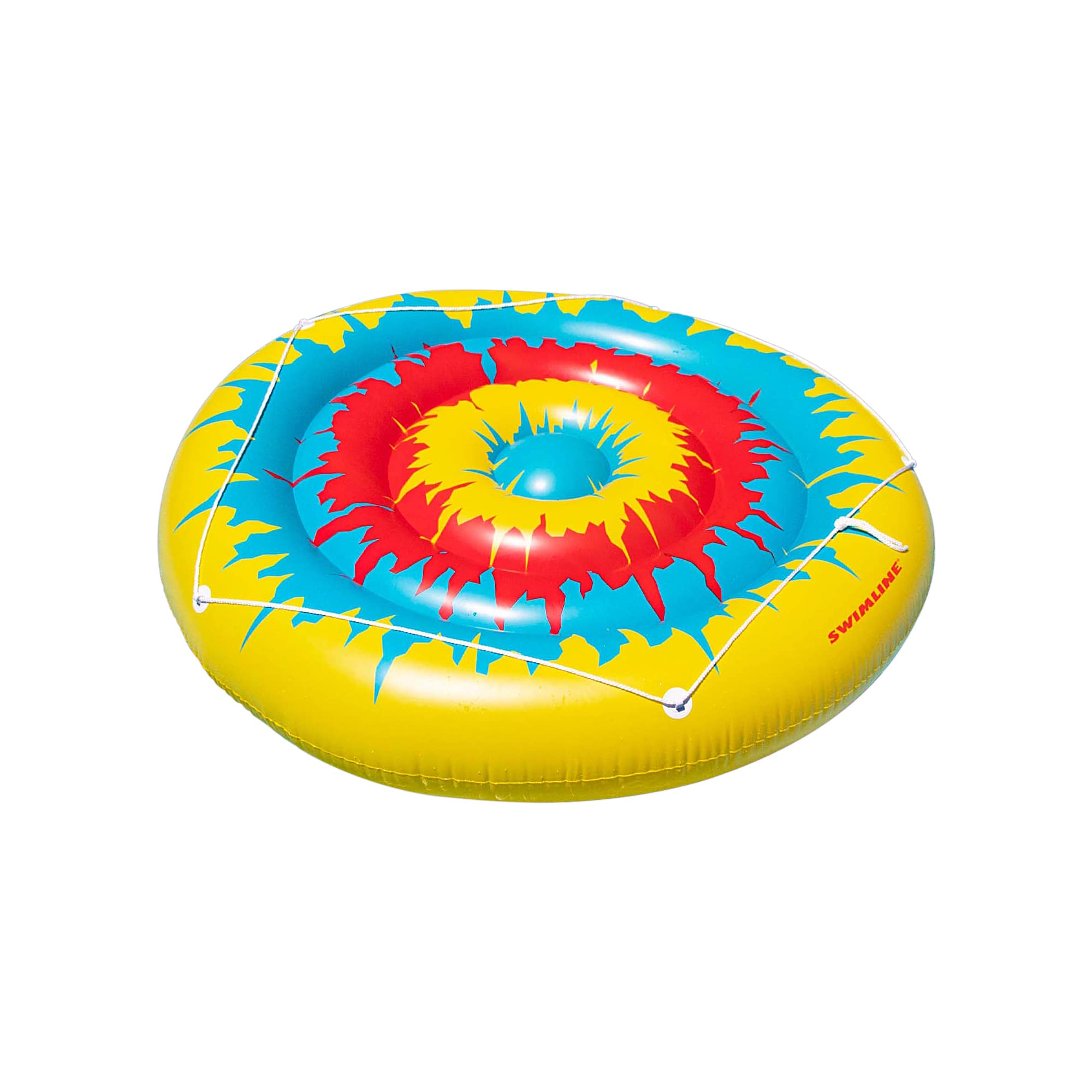 72&#x22; Multicolor Tie Dye Inflatable Circular Swimming Pool Float