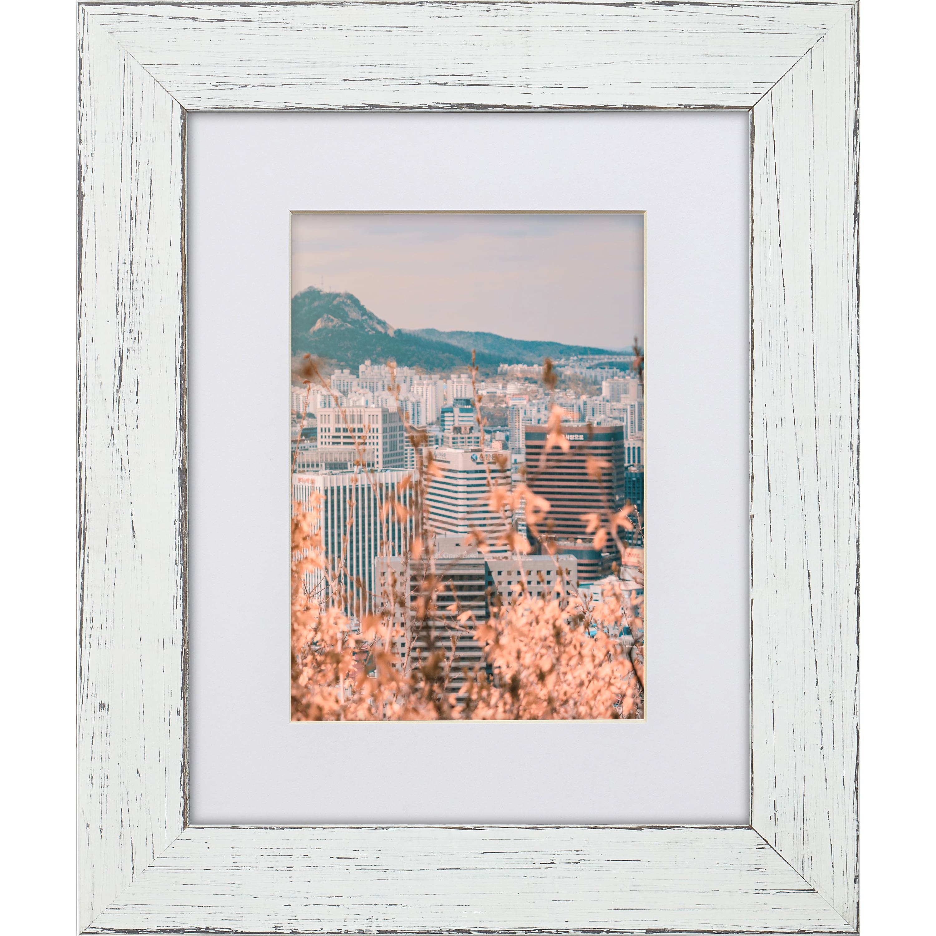 Craig Frames Jasper Marshmallow Weathered White Picture Frame with Mat