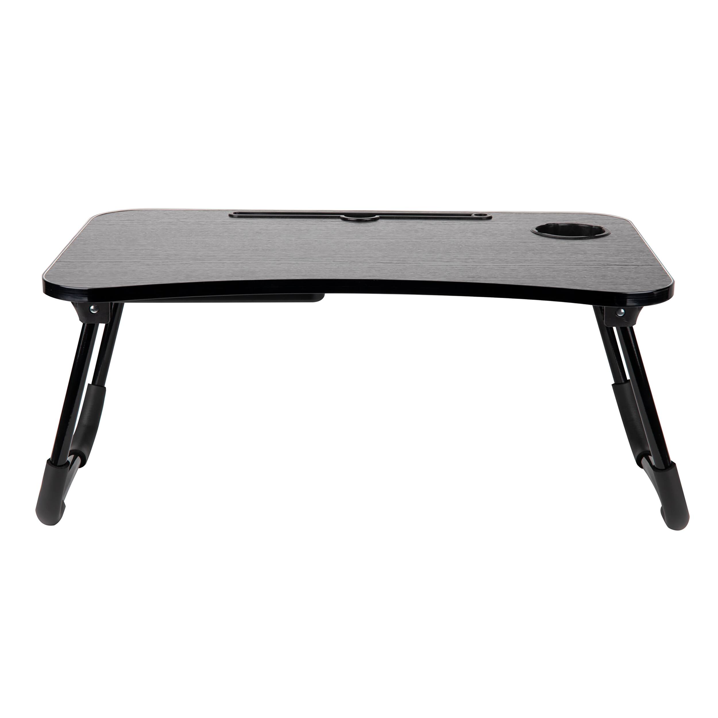 Mind Reader Black Foldable Lap Tray with Storage Drawer