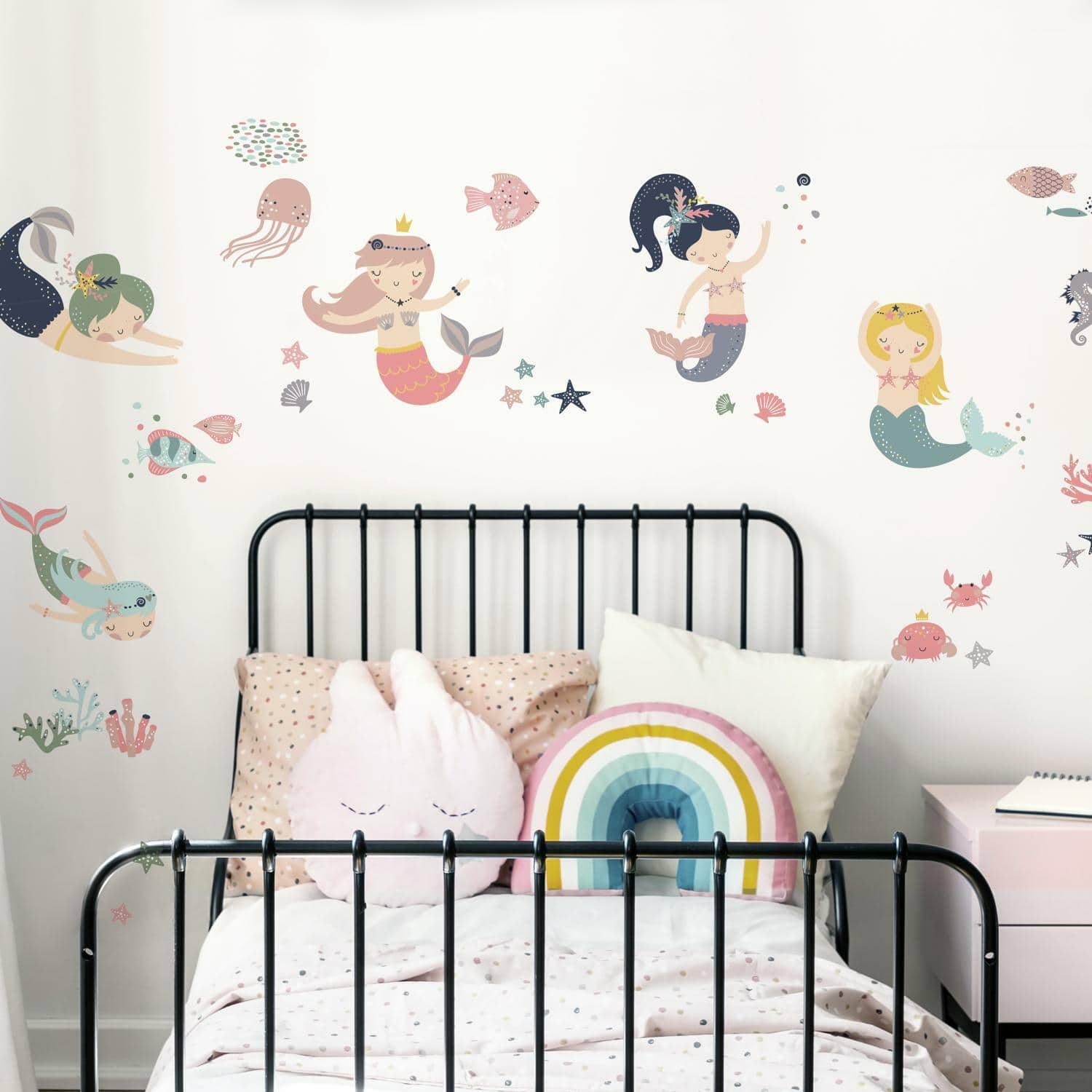 RoomMates Sweet Pastel Mermaids Peel & Stick Wall Decals