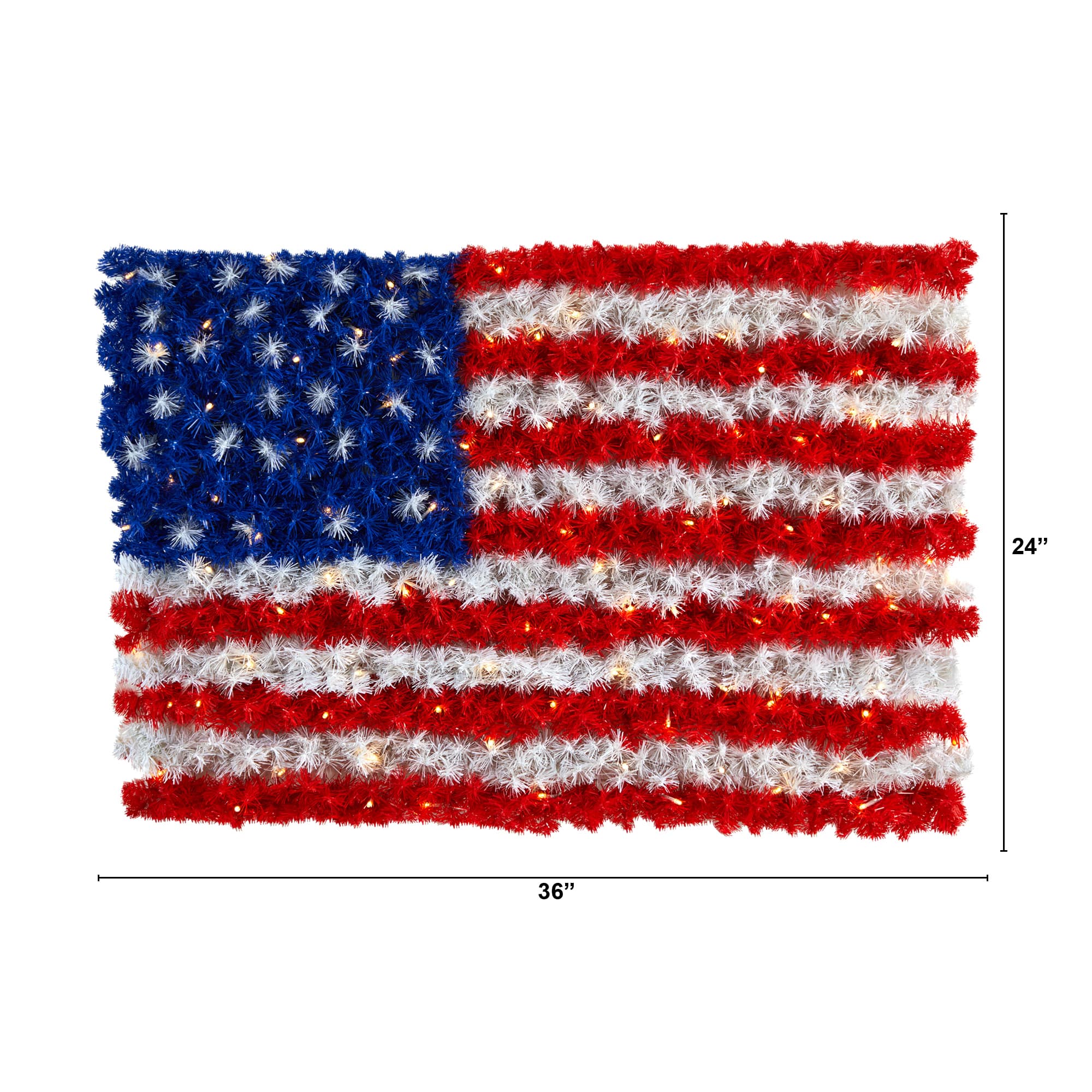 3ft. Pre-Lit Red, White &#x26; Blue American Flag Wall Panel, Warm LED Lights