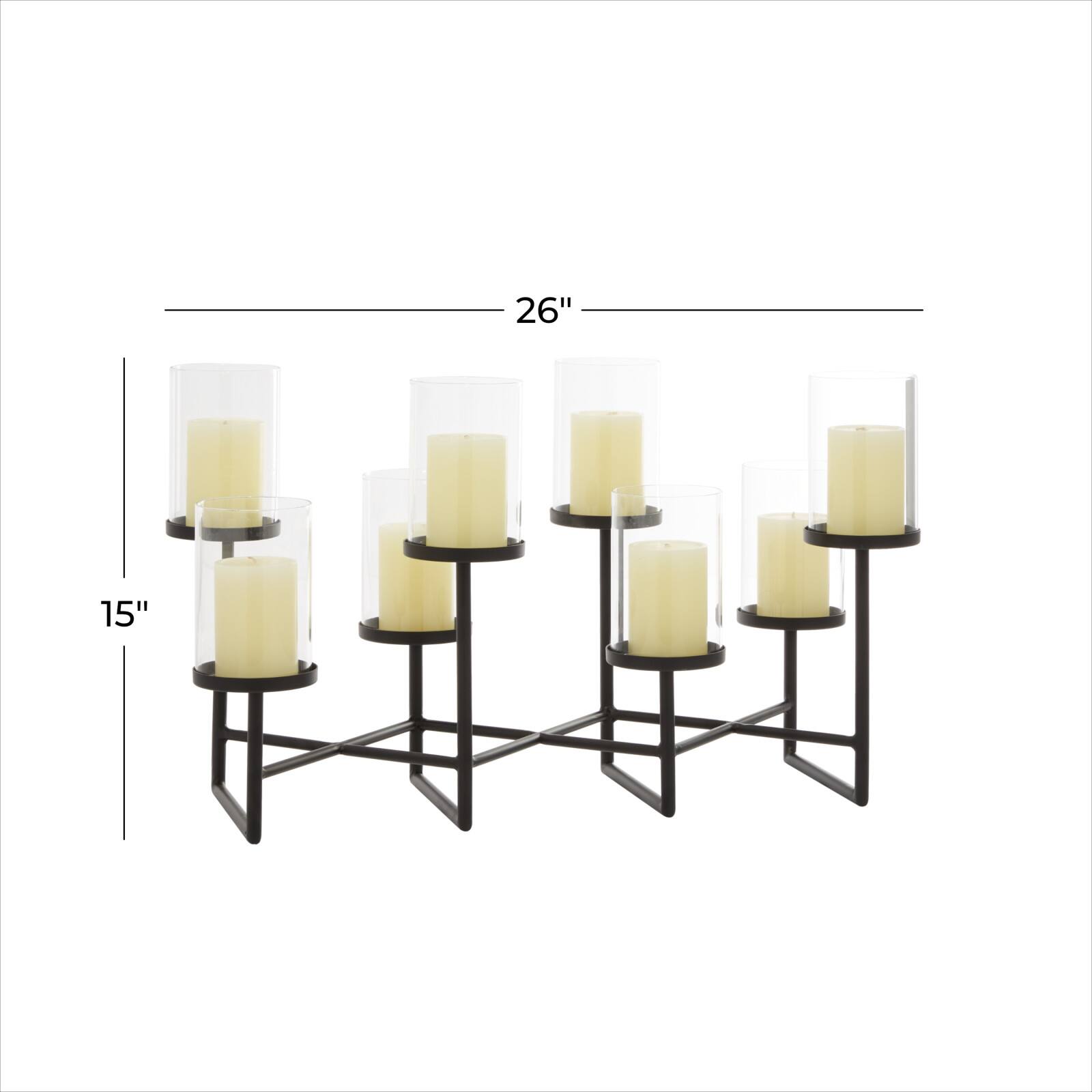 Black Metal Modern Candelabra, 15&#x22; x 26&#x22; x 12&#x22;