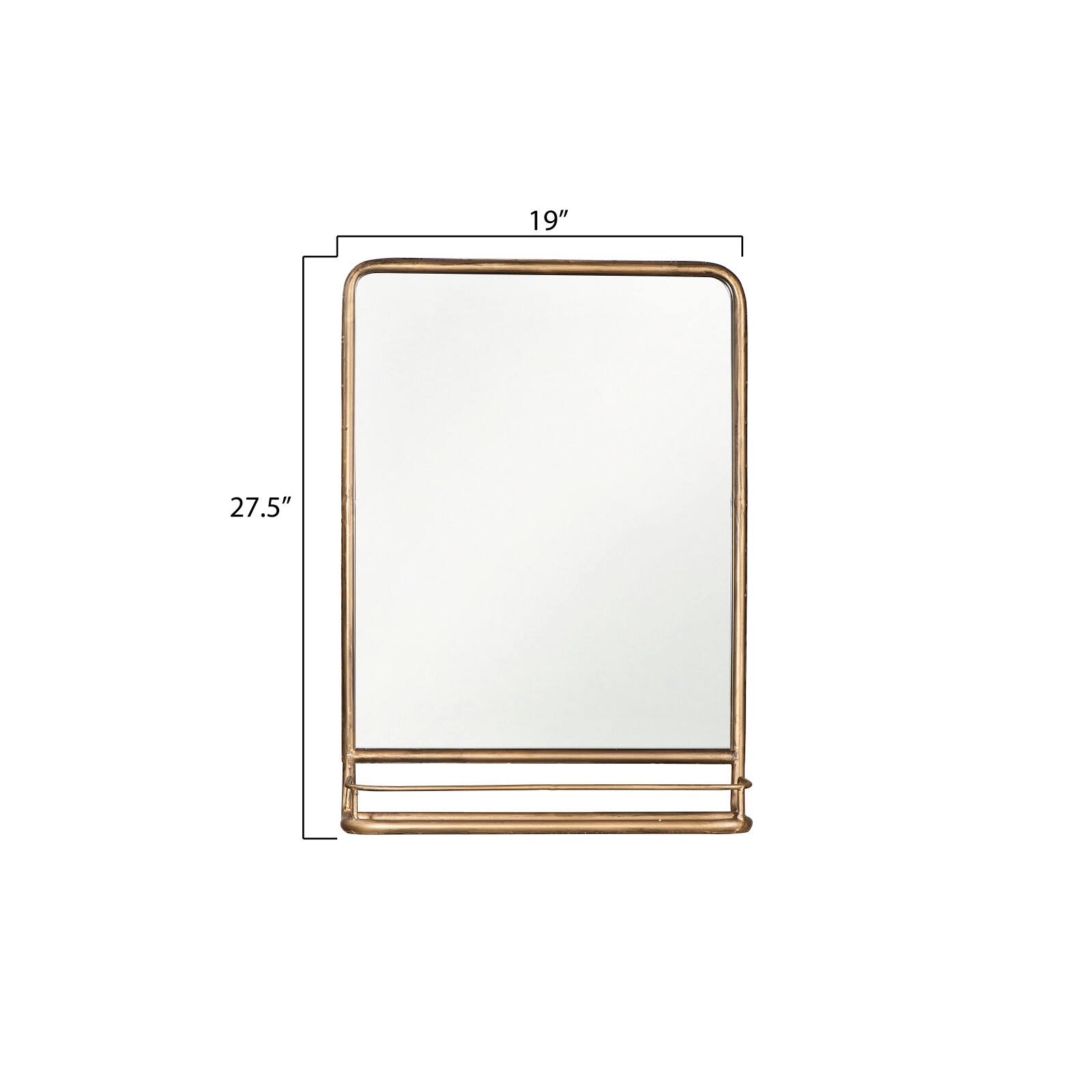 Hello Honey&#xAE; Brass Mirror With Shelf