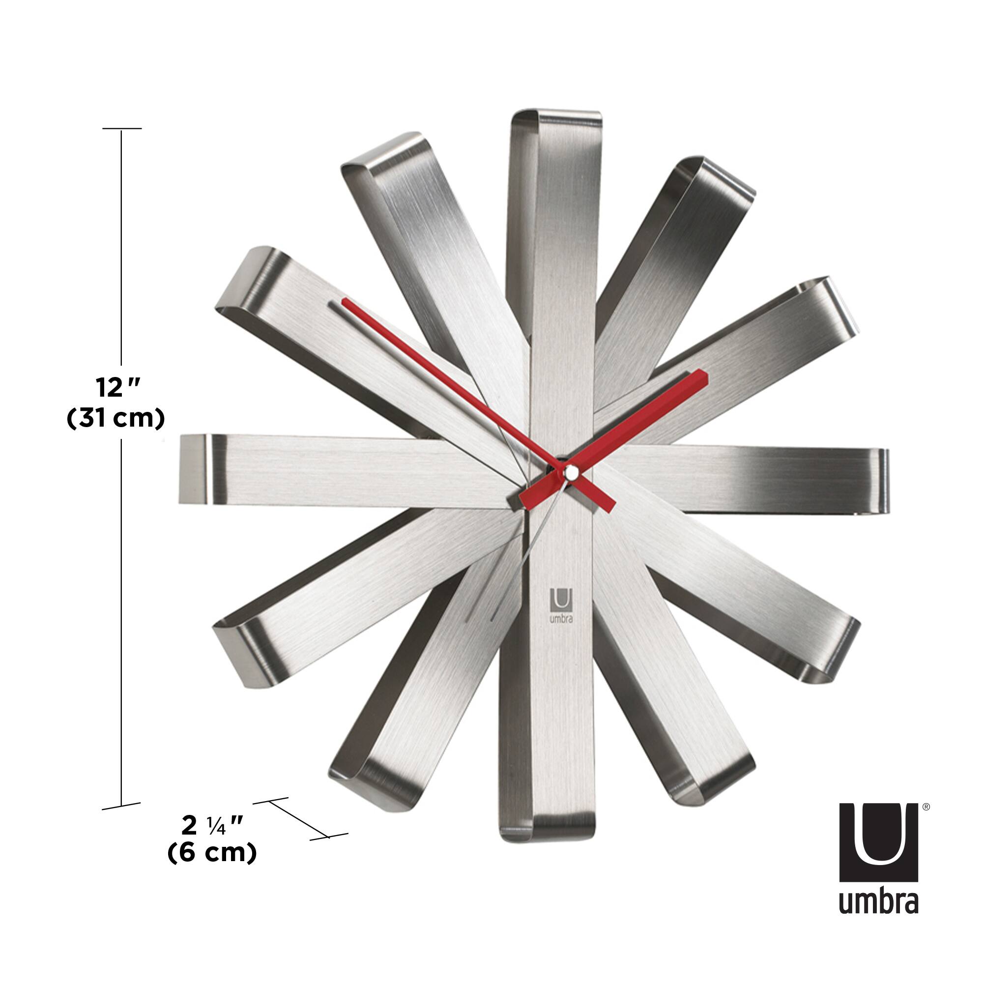 Umbra 12&#x22; Steel Ribbon Round Wall Clock