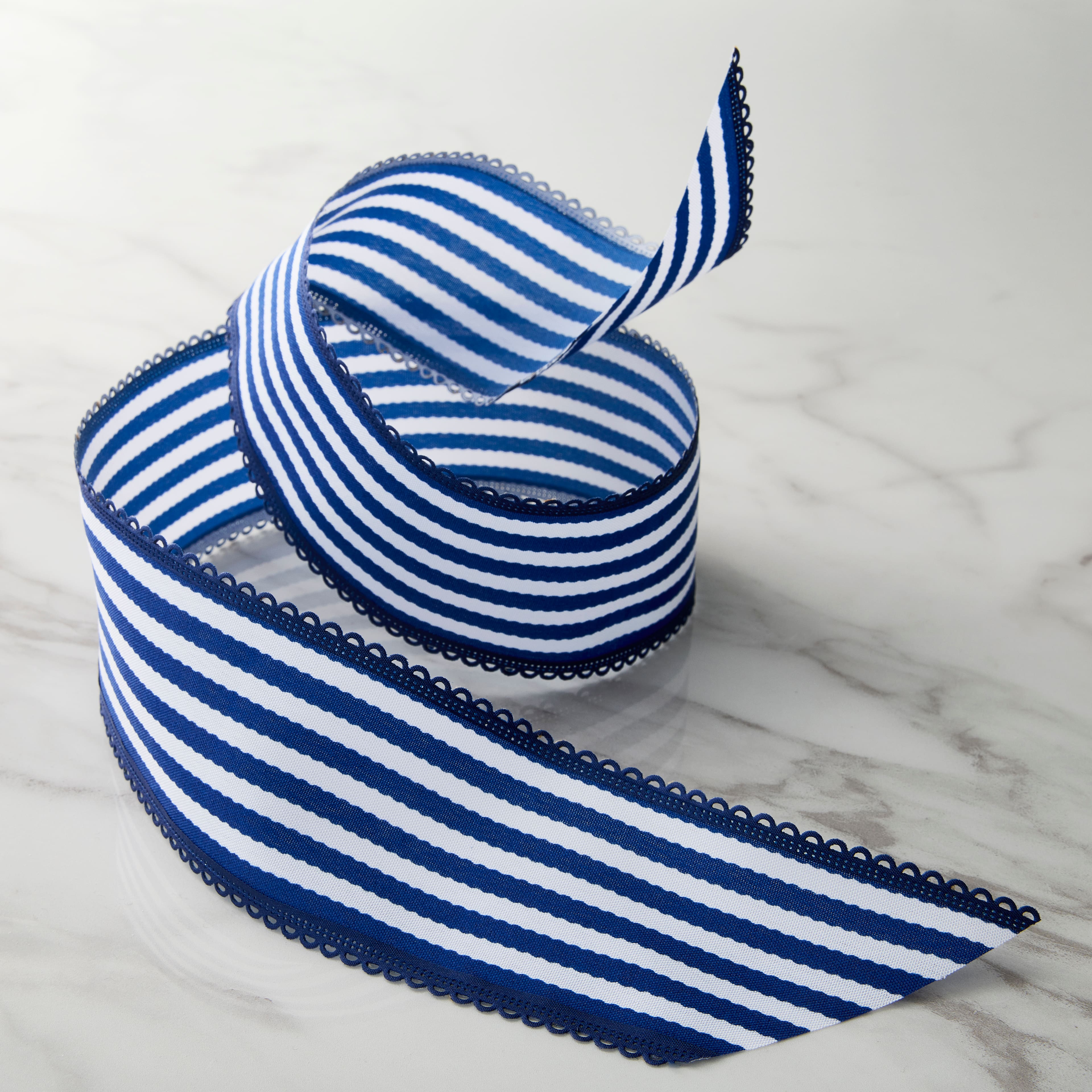 2.5&#x22; x 3yd. Taffeta Wired Striped Ribbon by Celebrate It&#x2122; Classic