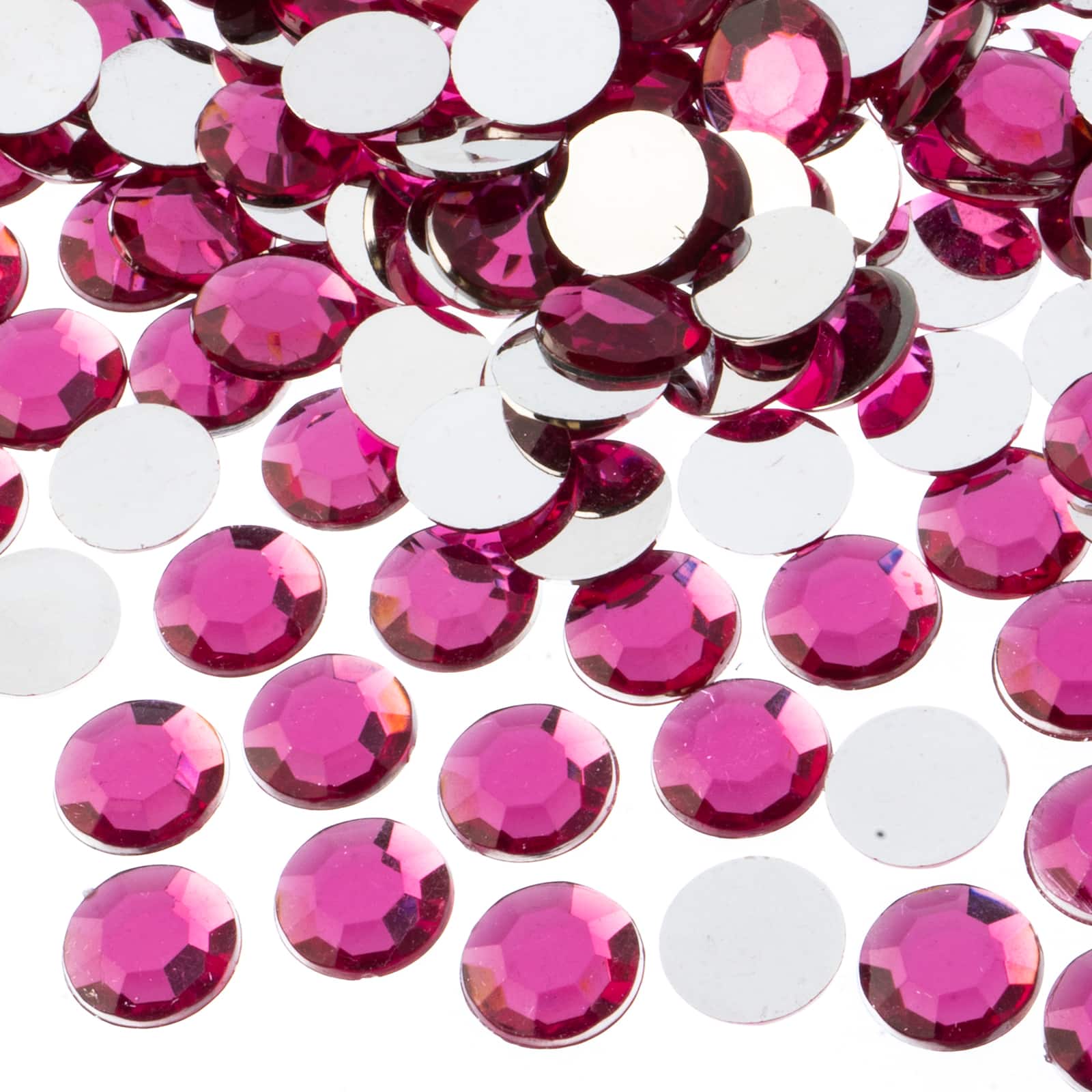 John Bead 12mm Acrylic Round Flat Back Rhinestones, 400ct.