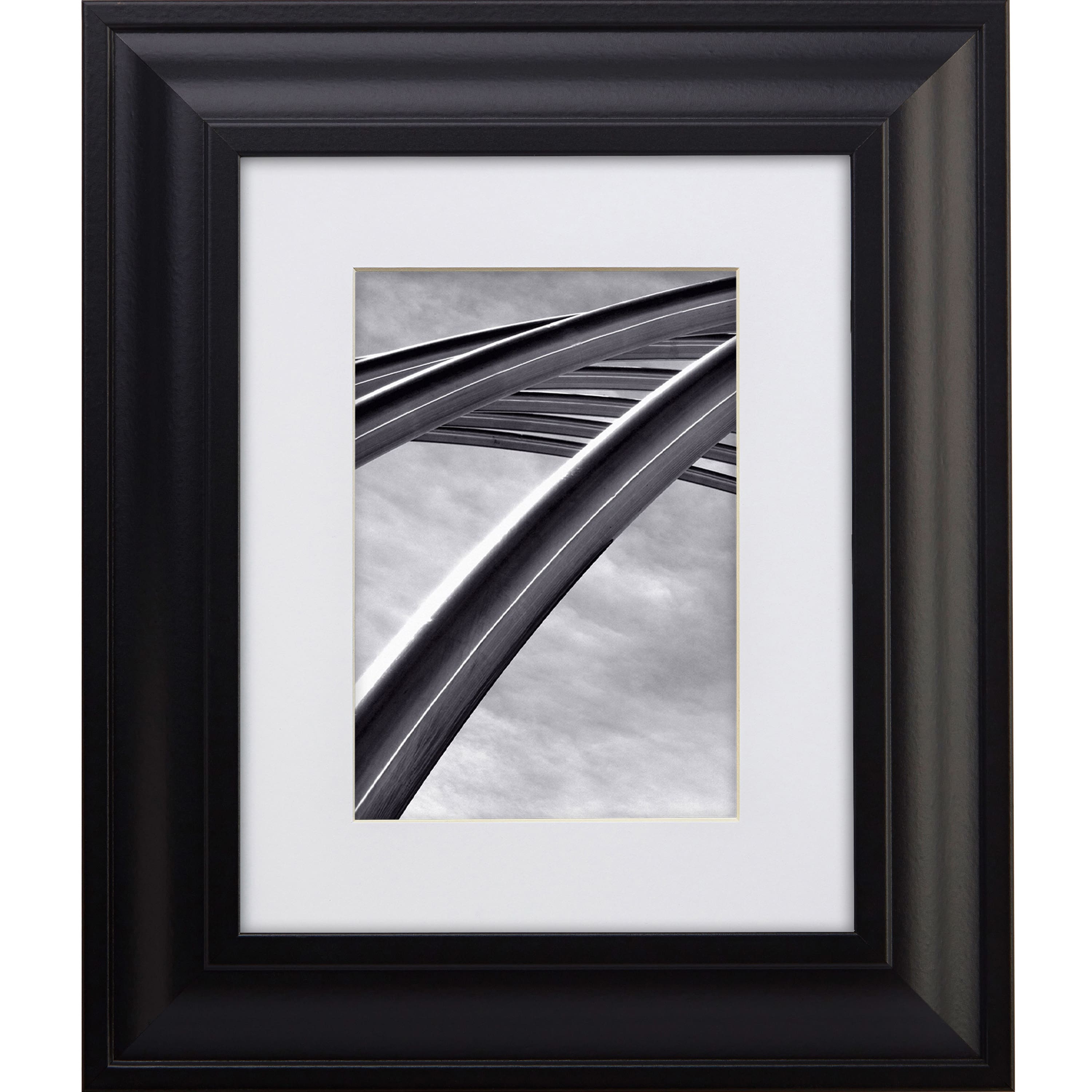 Craig Frames Upscale Satin Black Picture Frame with Mat