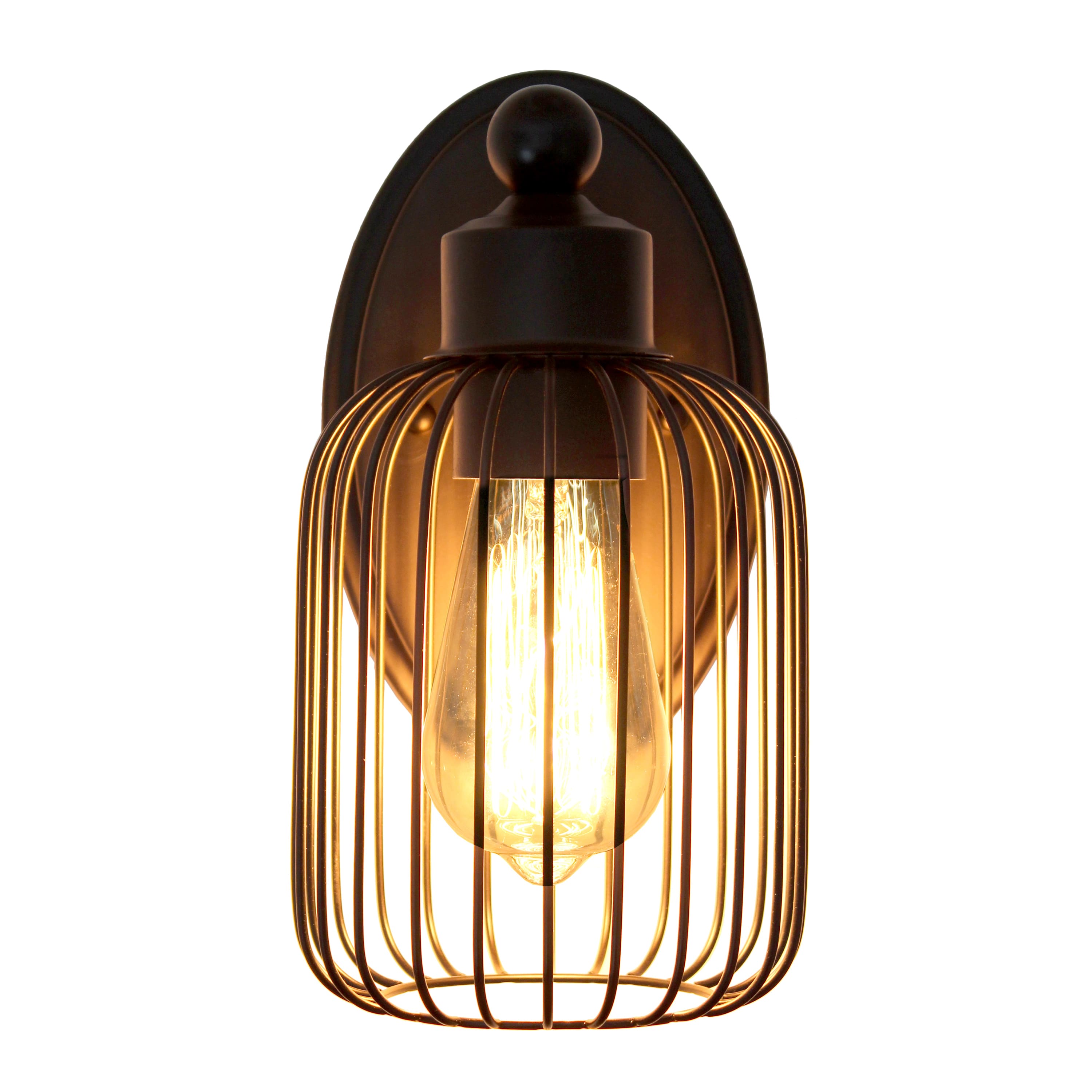 Lalia Home Ironhouse 10.5&#x22; Black Cage Wall Sconce