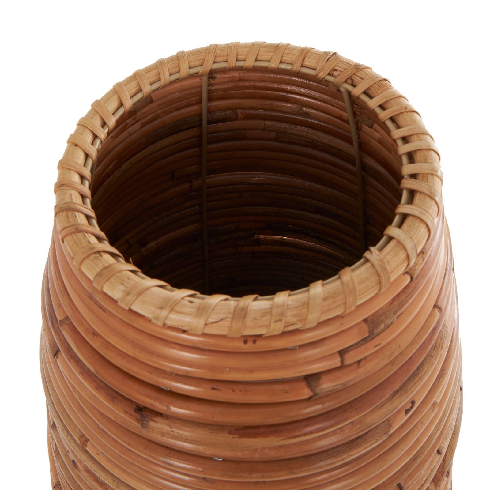 37&#x22; Brown Rattan Handmade Tall Wrapped Vase