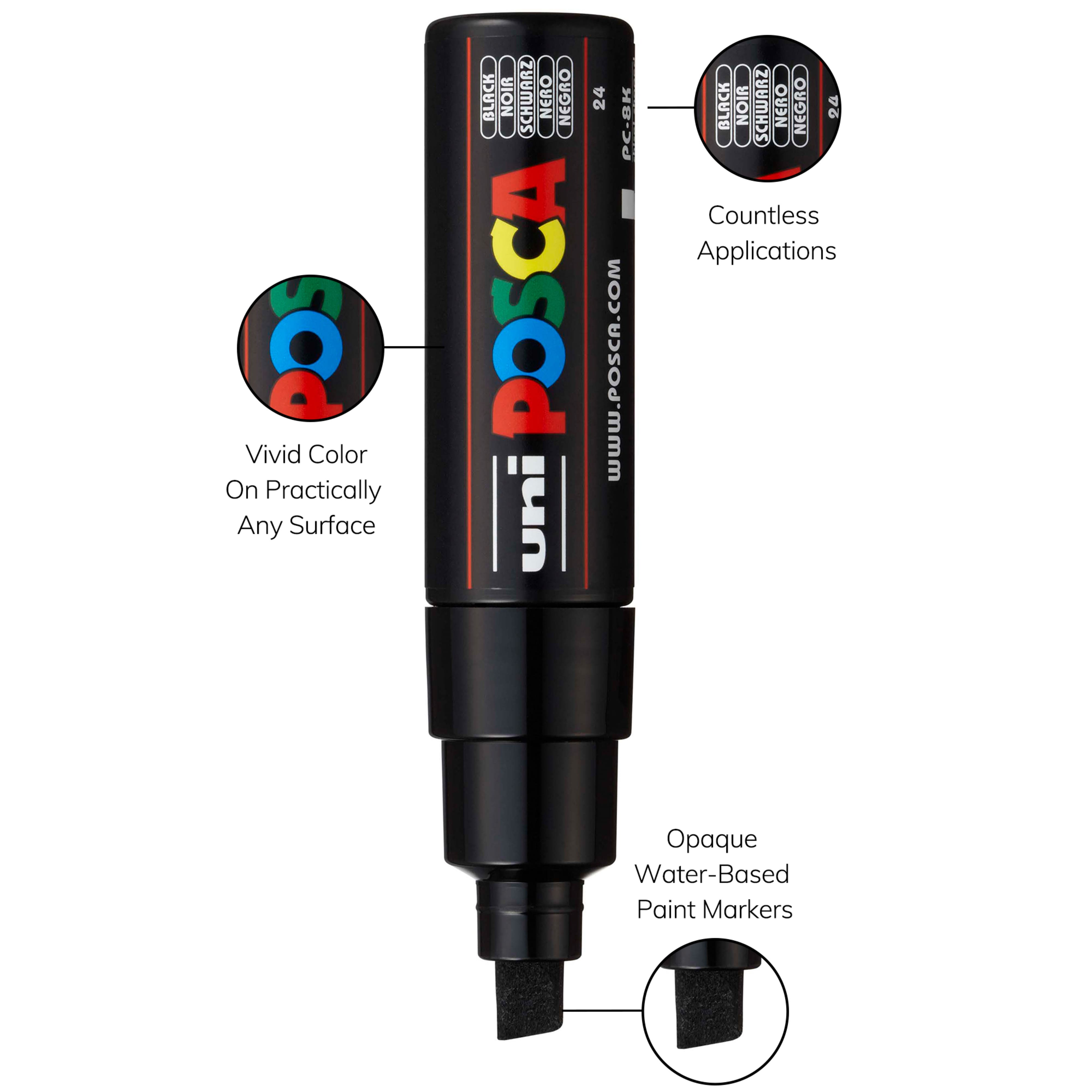 POSCA® PC-8K 8mm Chisel Tip Paint Markers