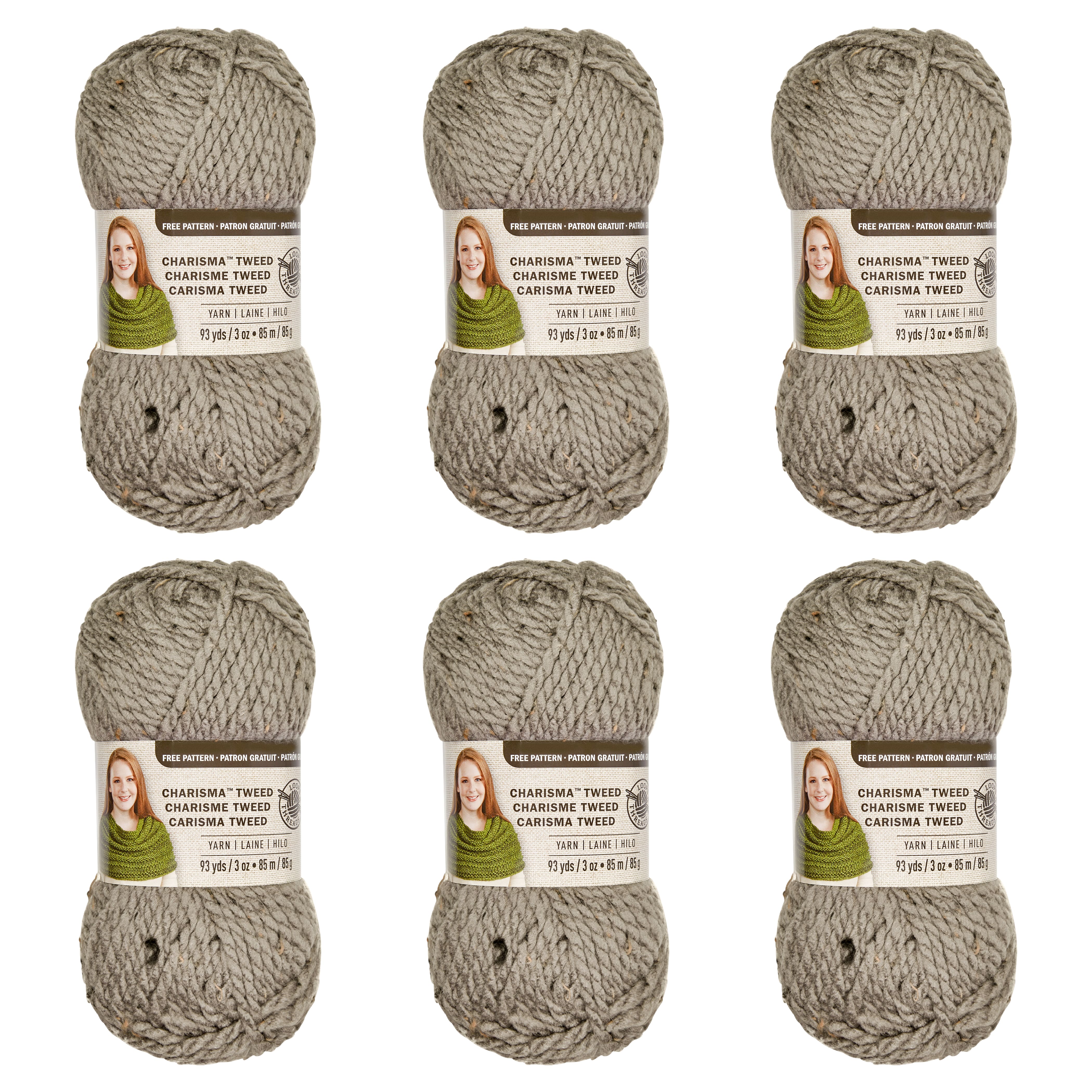 6 Pack: Charisma&#x2122; Tweed Yarn by Loops &#x26; Threads&#xAE;