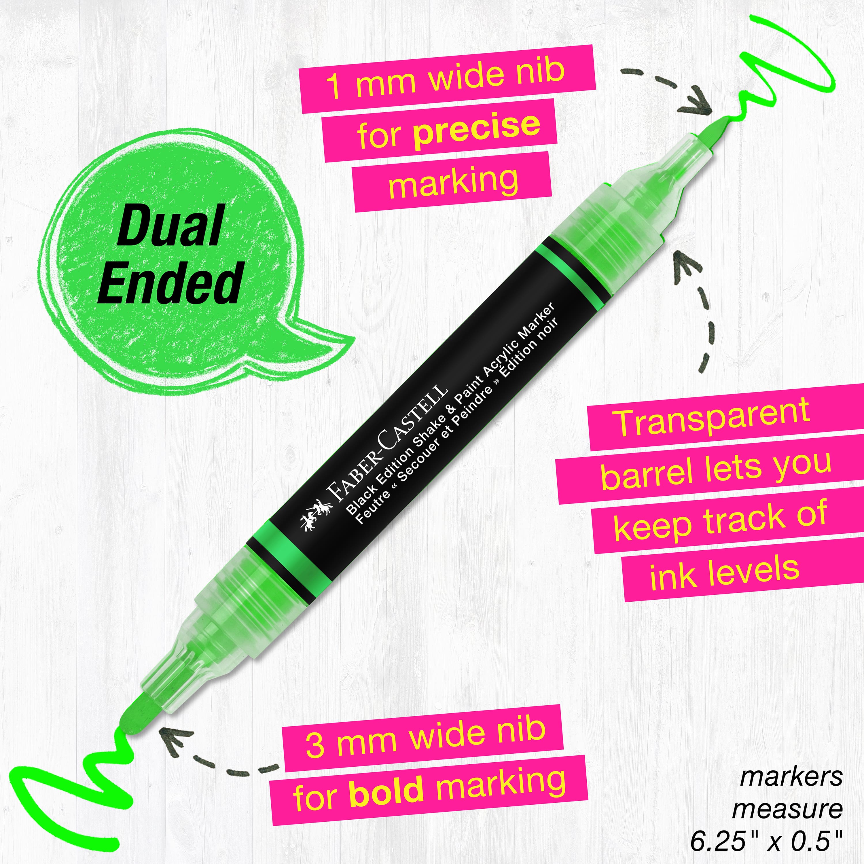 Faber-Castell 4 Color Neon Shake &#x26; Paint Acrylic Markers