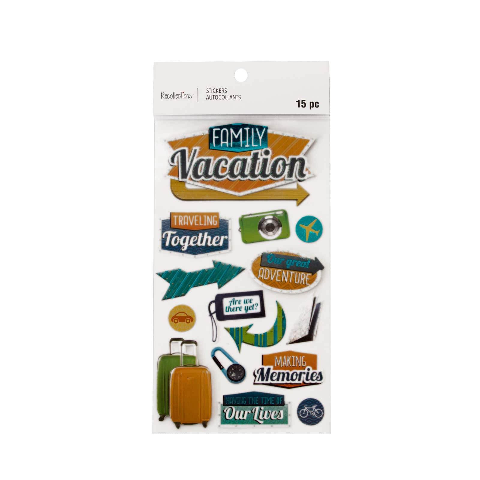 12 Pack: Family Vacation Dimensional Stickers by Recollections™