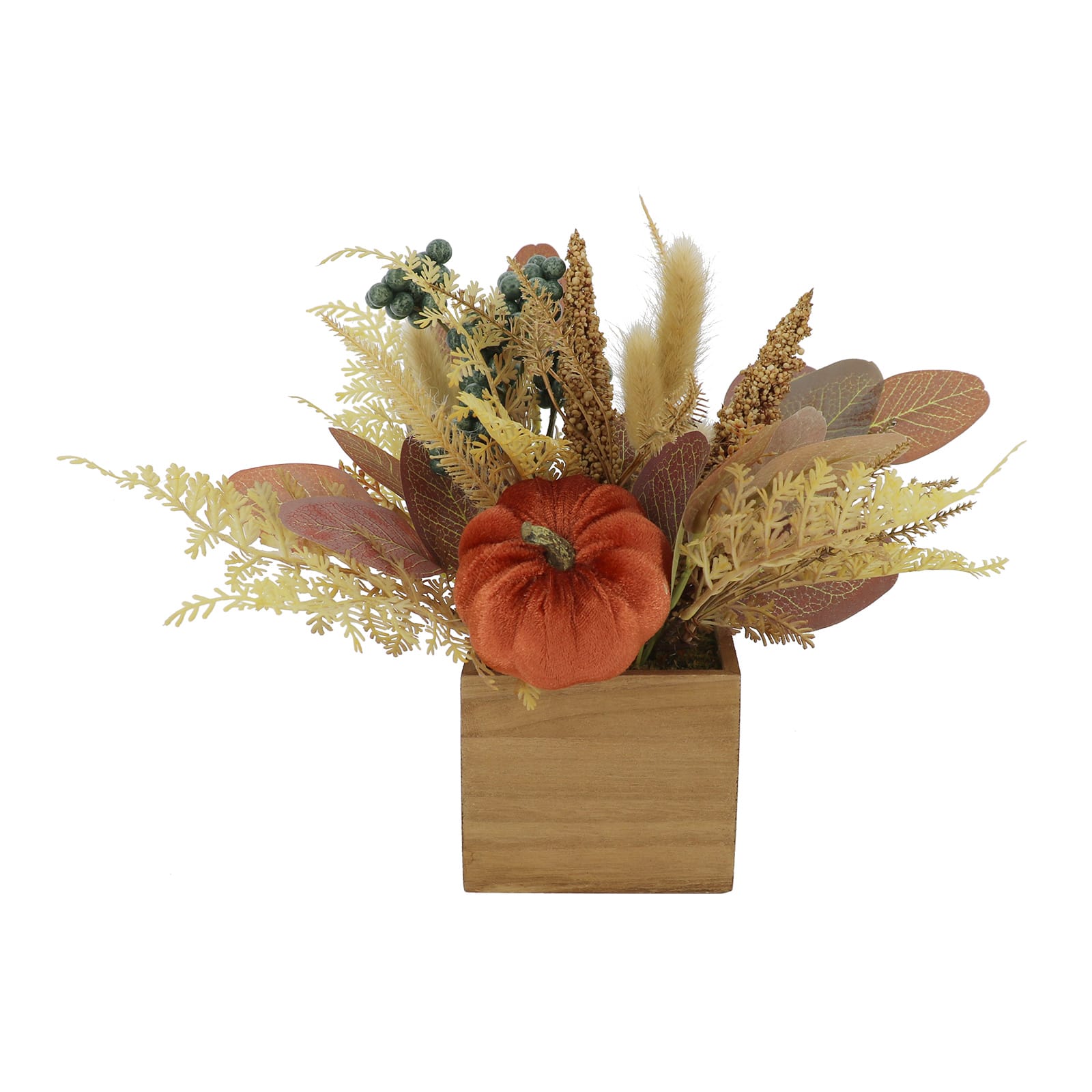 11.5&#x22; Fall Foliage in Wood Box Floral D&#xE9;cor by Ashland&#xAE;
