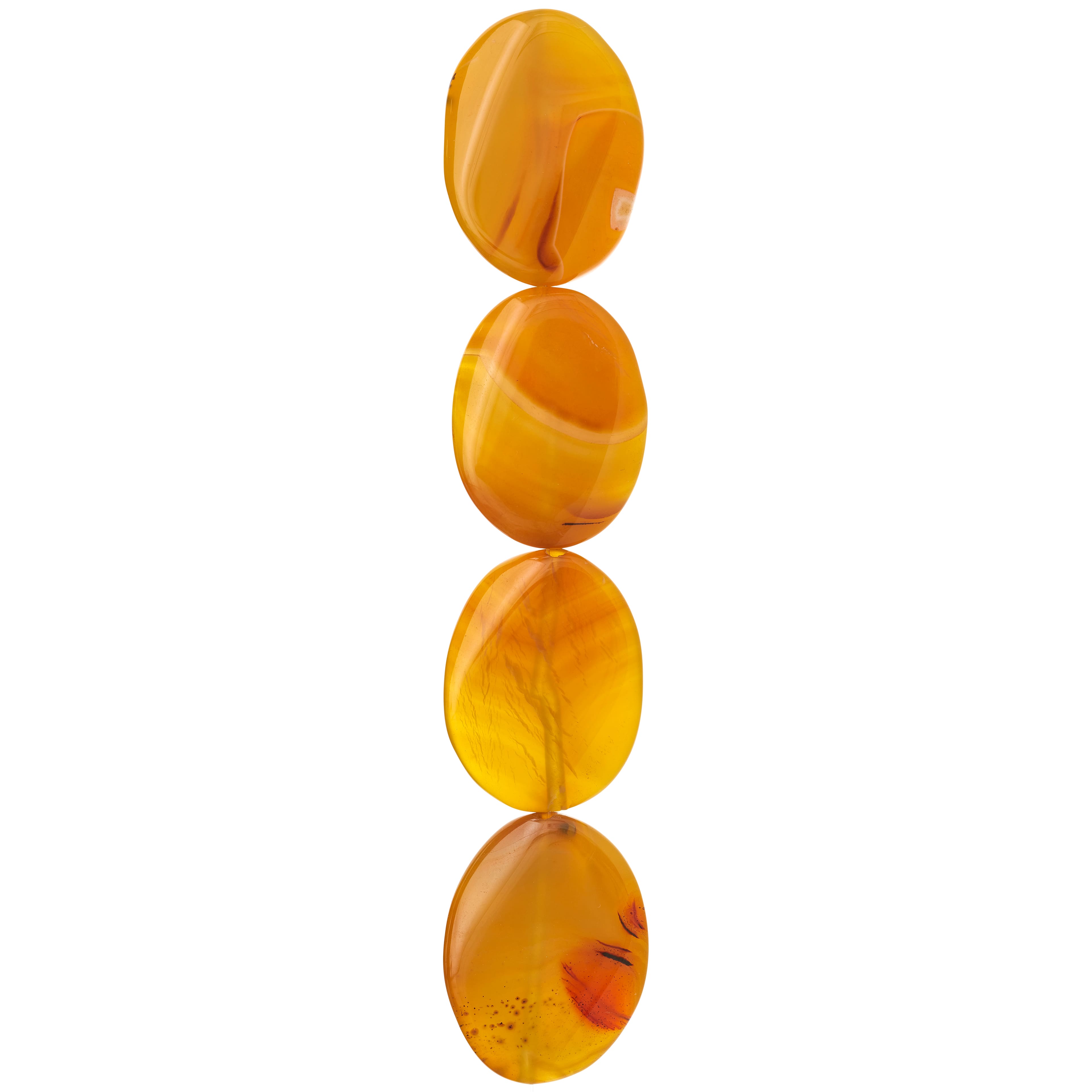 12 Pack: Amber Dyed Fire Agate Oval Beads, 40mm by Bead Landing™